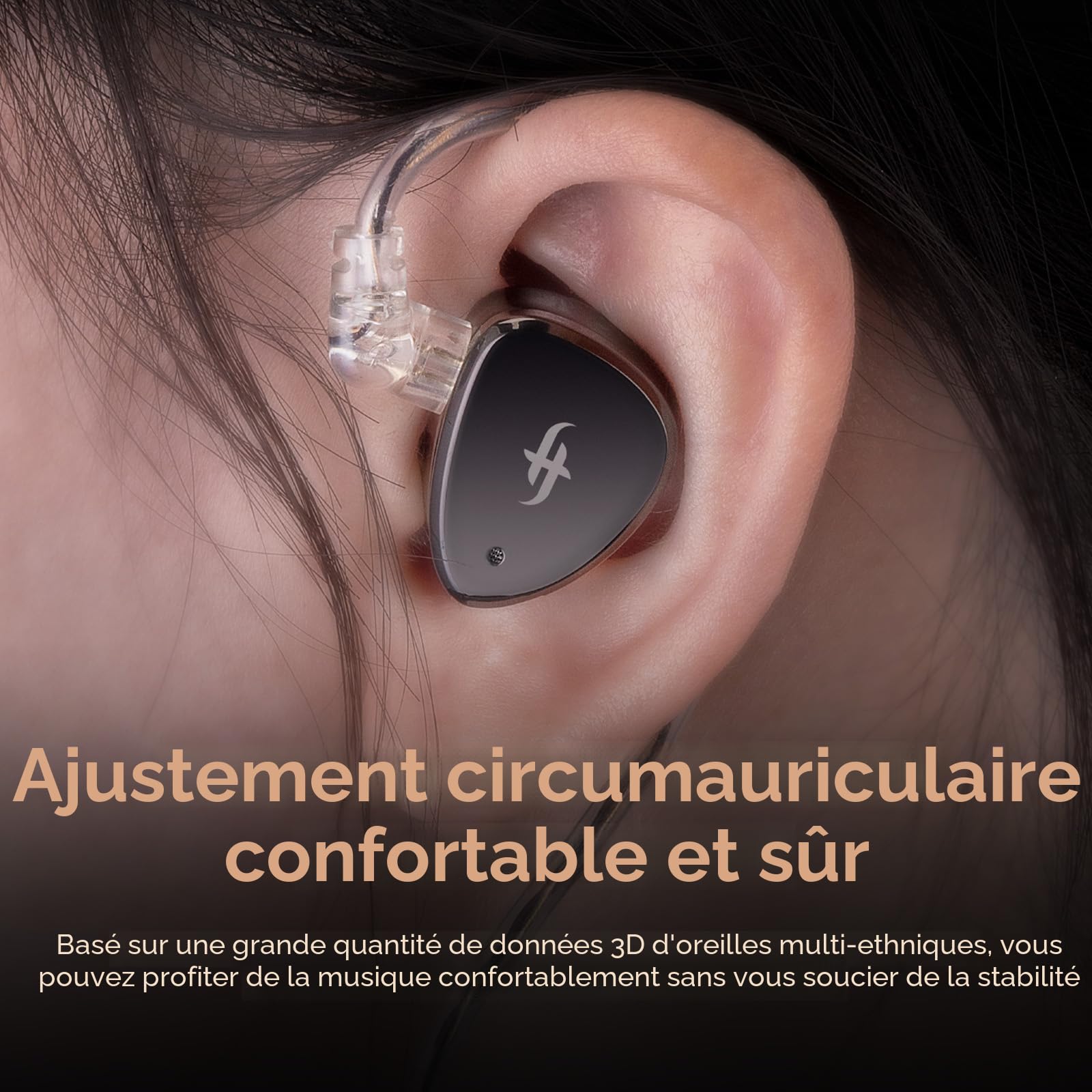 Linsoul SIMGOT EM6L 1DD + 4BA Hybrid Driver Moniteur Intra-auriculaire, écouteurs de Jeu, Casque HiFi IEM avec boîtier en résine imprimé 3D, câble OFC Amovible argenté (Noir, SIMGOT EM6L)
