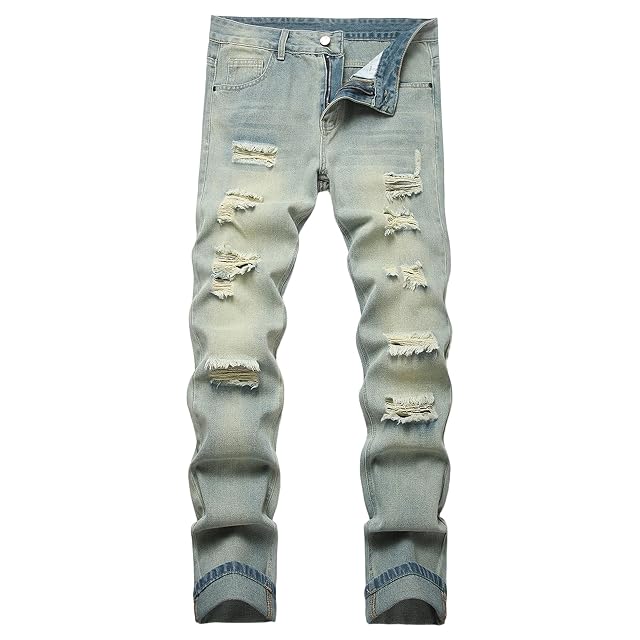 Slim Fit Jeans for Men Mens Ripped Jeans Slim Fit Skinny Stretch Jeans Pants