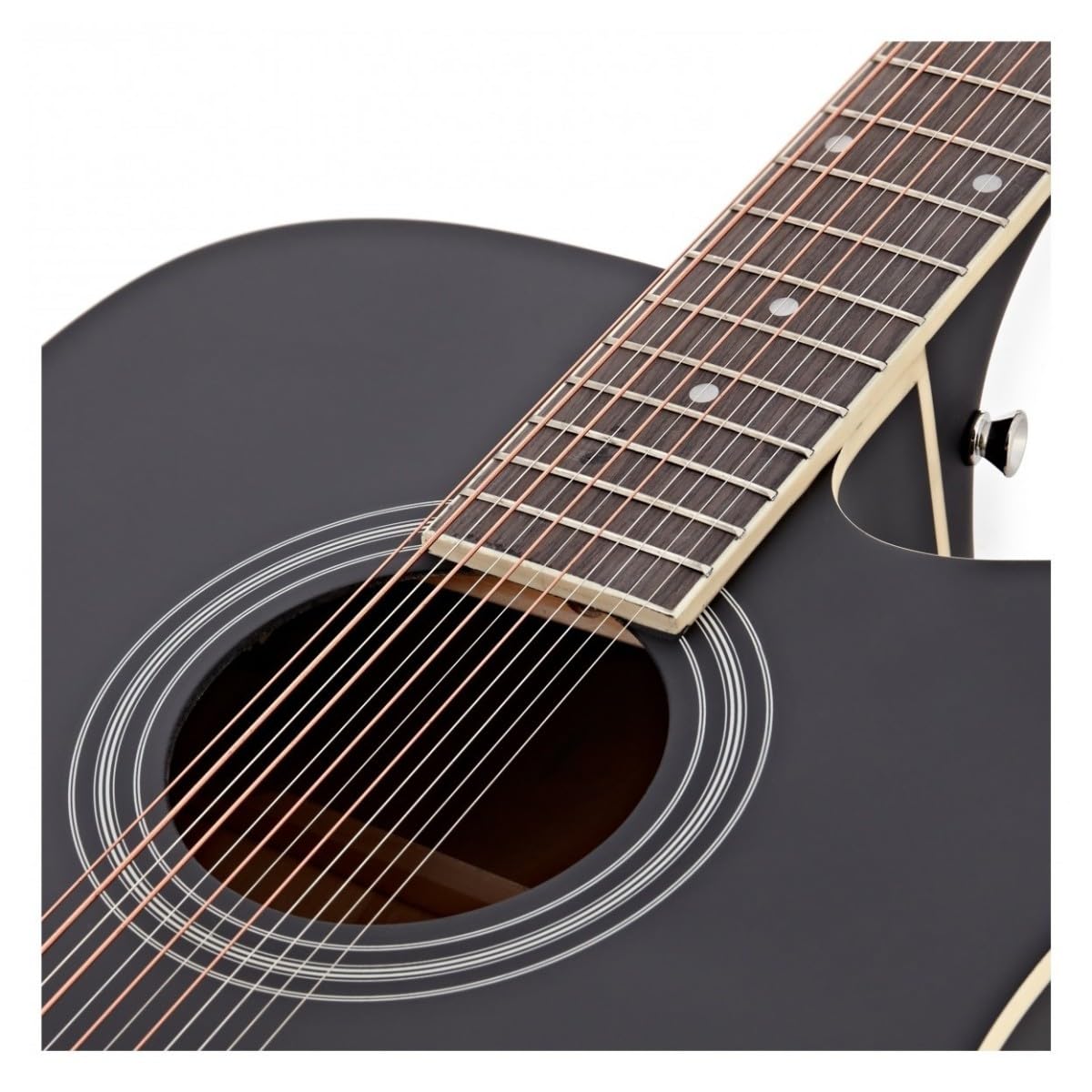 Dreadnought 12-saitige Akustikgitarre von Gear4music schwarz