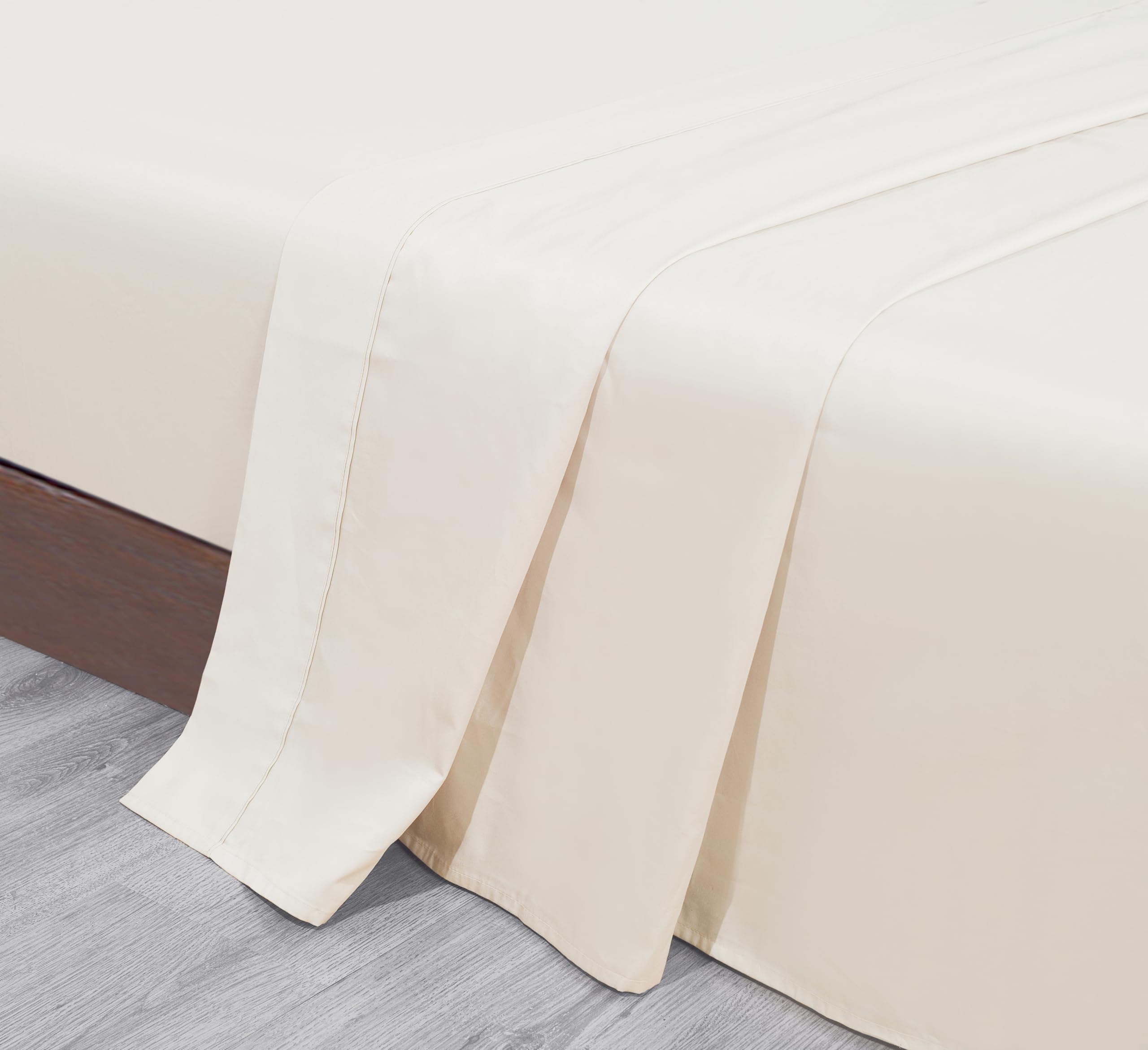 Shunjie.Home Lenzuolo con angoli per letto matrimoniale king size, 400 fili, 100% cotone egiziano, non si stropiccia, non scolorisce, antimacchia (beige, cal)