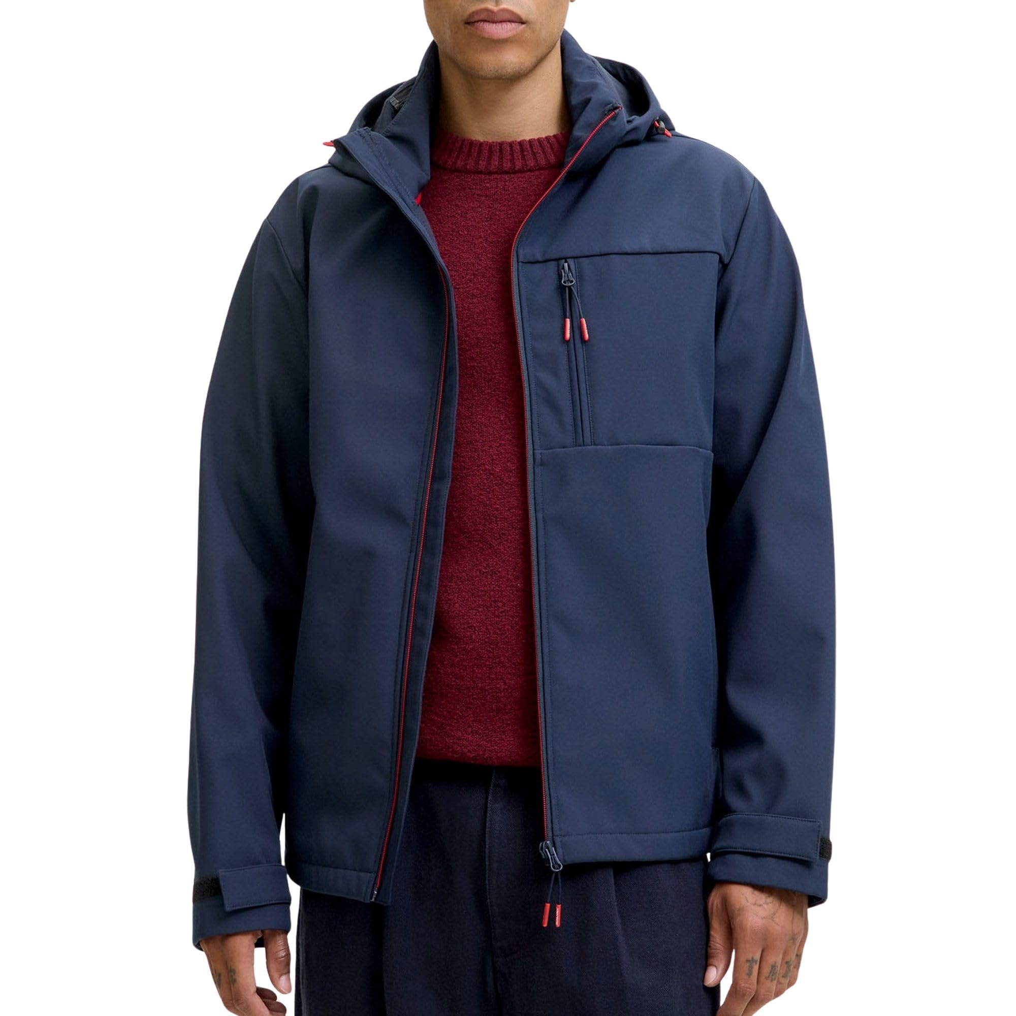 JACK & JONES Men's Jjthatcher Softshell Hood, Sky Captain, x_l, Sky Captain, x_l