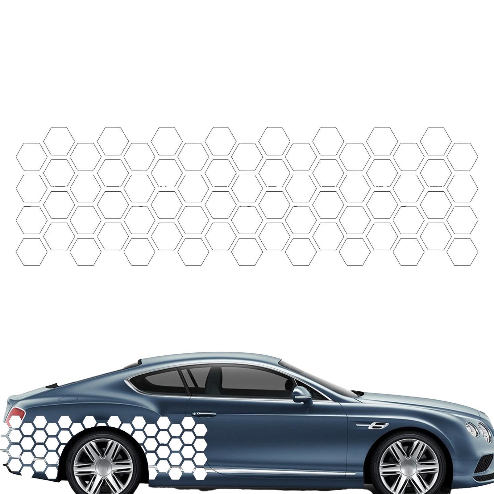 Autocollants latéraux carrosserie en nid d'abeille noir géométrique pour tuning auto 180x55cm
