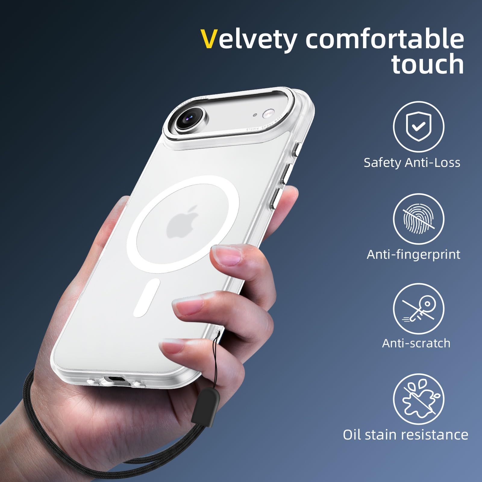 Funda Magnética Transparente Con Cuerda Para IPhone 13 Pro, Anti-Amarilleo Y Protección De Cámara, Compatible Con MagSafe