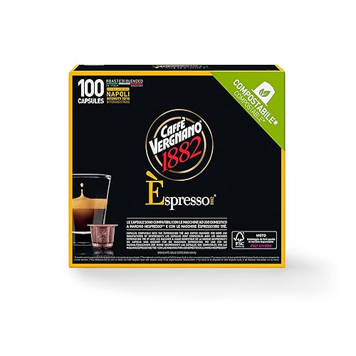 Immagine del prodotto Caffè Vergnano Èspresso1882 - 100 Capsule Caffè Compatibili Nespresso e Compostabili, Napoli - Pack da 100 capsule