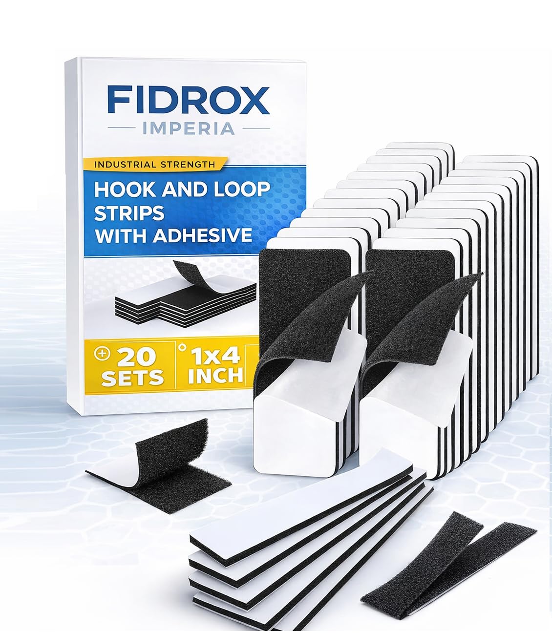 20pcs 1x4 Inch Premium Self Adhesive Hook & Loop Tape | Strong Double Sided Tape for Mosquito Net Fixing, Wall Hanging, Carpet & Multipurpose Tape for Home,Office,Carpet-image-36