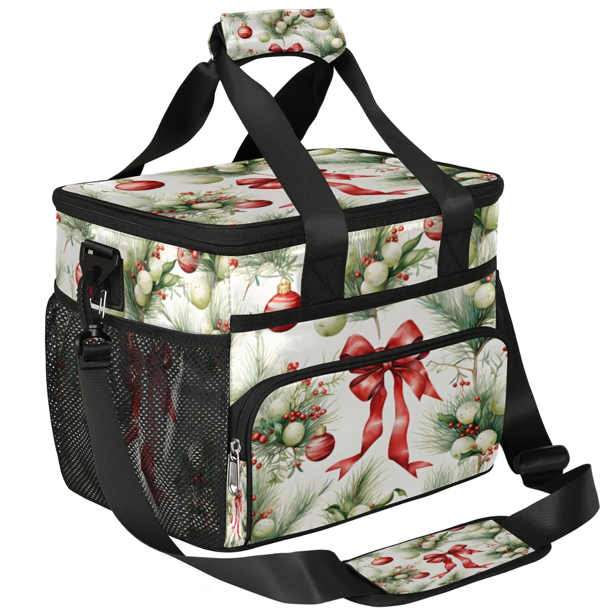 Insulated Picnic Backpack Lunch Box for Women Men Picnic Basket Tote Lunch Bag Picnic Bag Portable Lunch Bags for Picnic, Beach, Work, Trip,Office, Camp Xmas Decor Bow