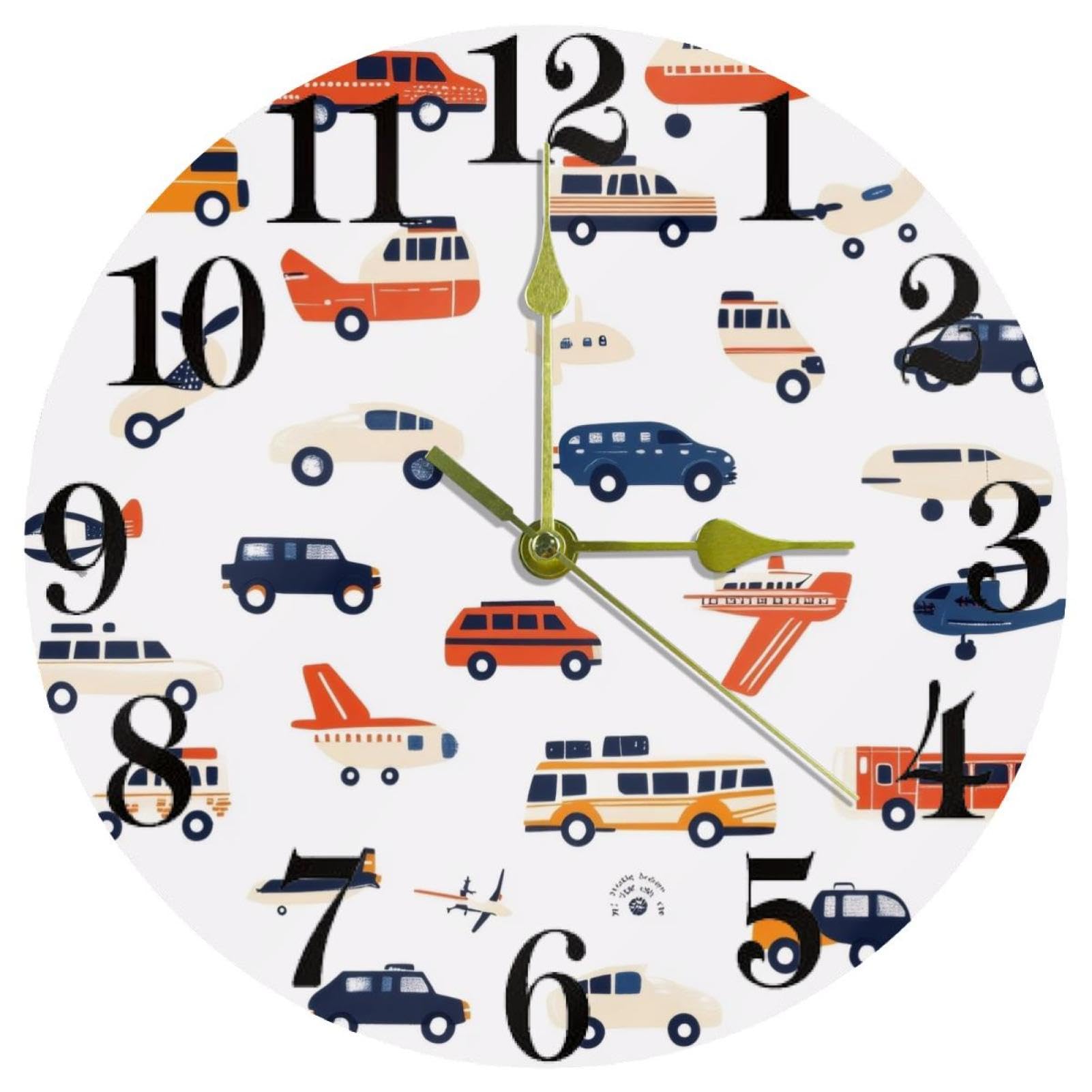 Horloge murale de transport silencieuse à quartz sans tic-tac pour école et bureau