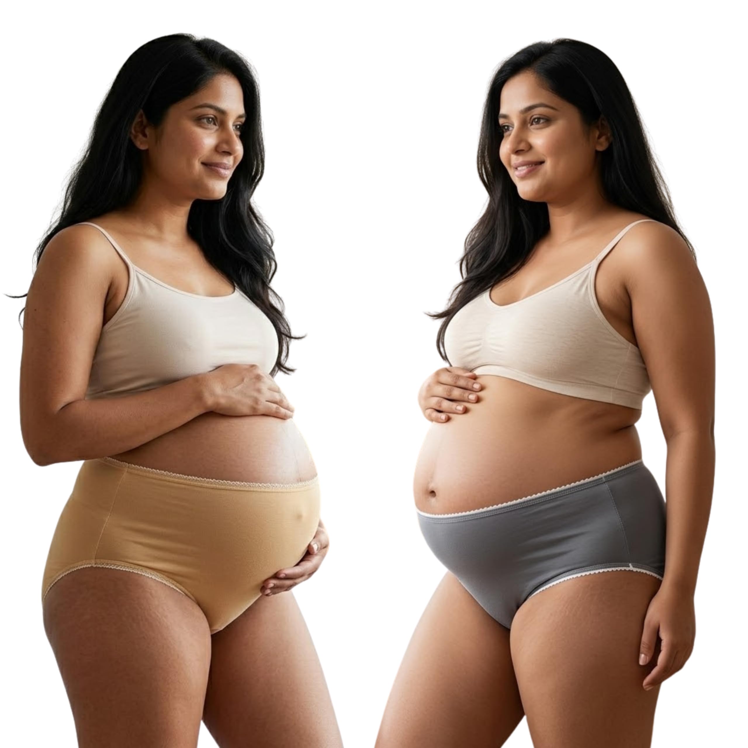 Women Maternity Underwear | Soft Cotton High Waist Panty | Over Bump Support for Pregnancy & Postpartum (Pack of 2) Multicolor-image-38