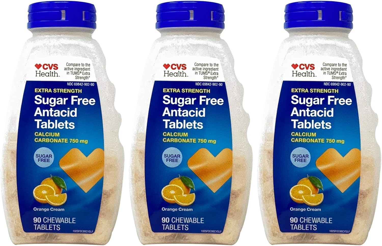 Buy CVS Extra Strength Antacid Tablets Sugar Free, Orange Creme