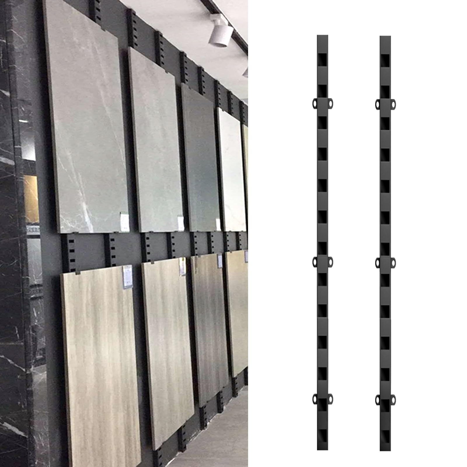 Étagère murale pour carrelage en métal céramique 280 cm pour grand mur nu