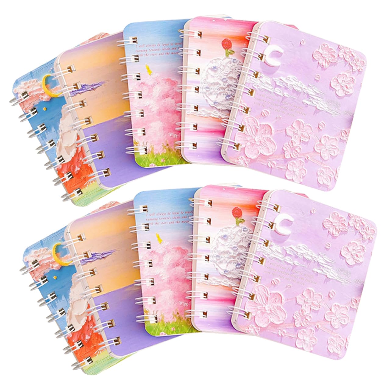 Housoutil 2 Pièces Spirale Artistique Lot de Cahiers de Notes Design pour Étudiants et Mémos Style Aléatoire