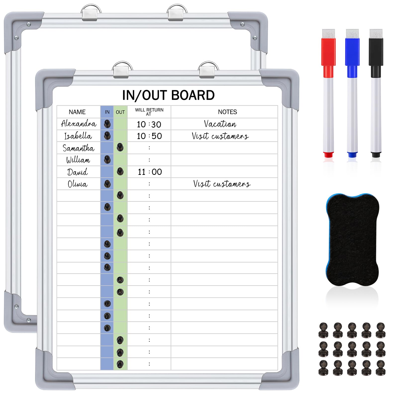 Lincia in and Out Magnetic Dry-Erase Board 16" x 12" White Board