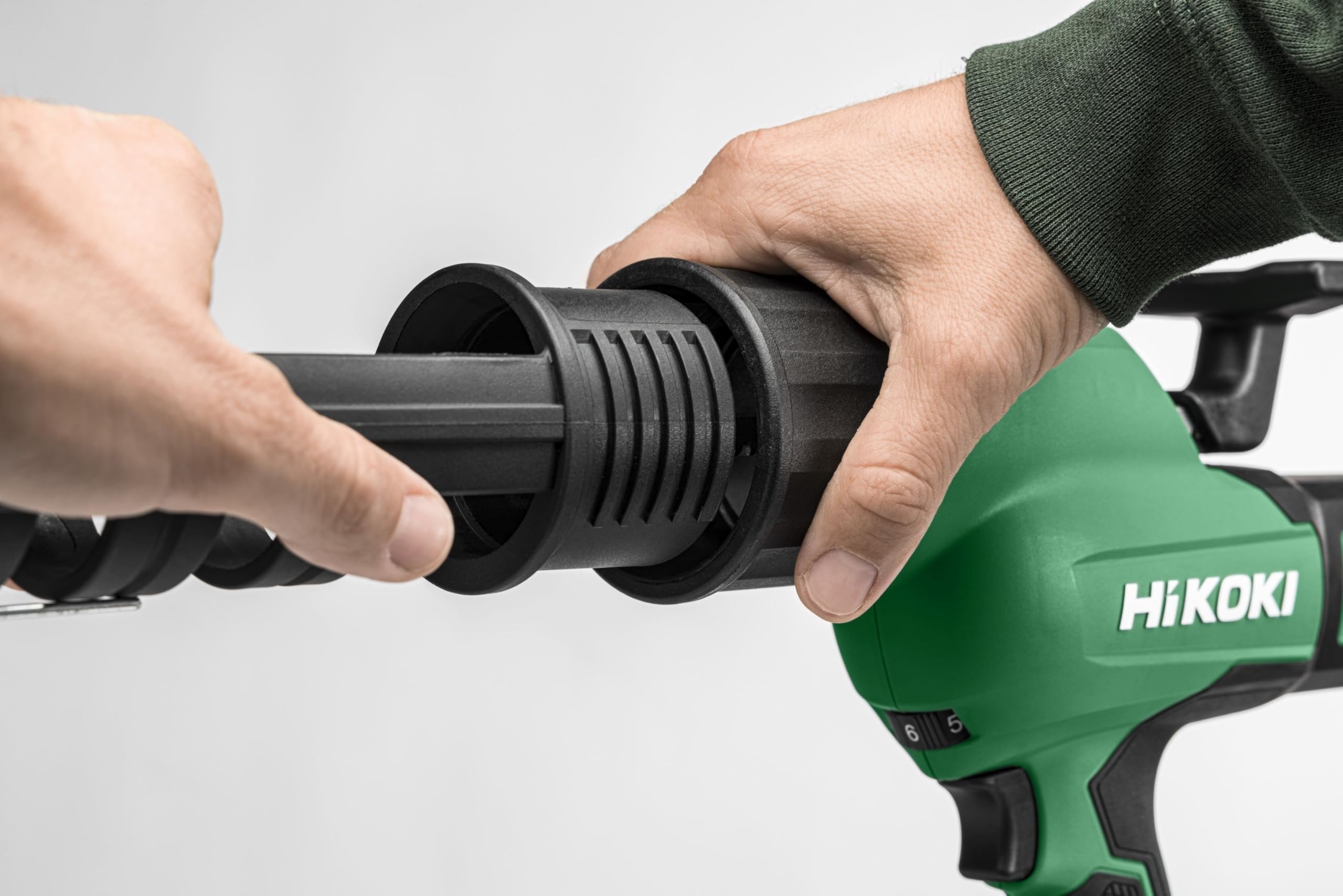 HiKOKI Pistolet à Cartouche sans Fil, Presse-Mastic 18 V, 400 ml, 3000 N | Outil de scellement avec 6 vitesses et fonction anti-goutte, livré avec lunettes de protection, sans batterie ni chargeur