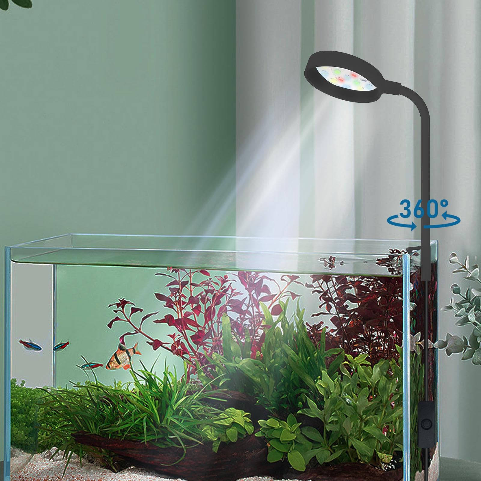 【水槽用LEDライト／スポットライト クランプ式】 Amazon.co.jp: LED水槽ライト - 360° クランプ マウント水槽照明