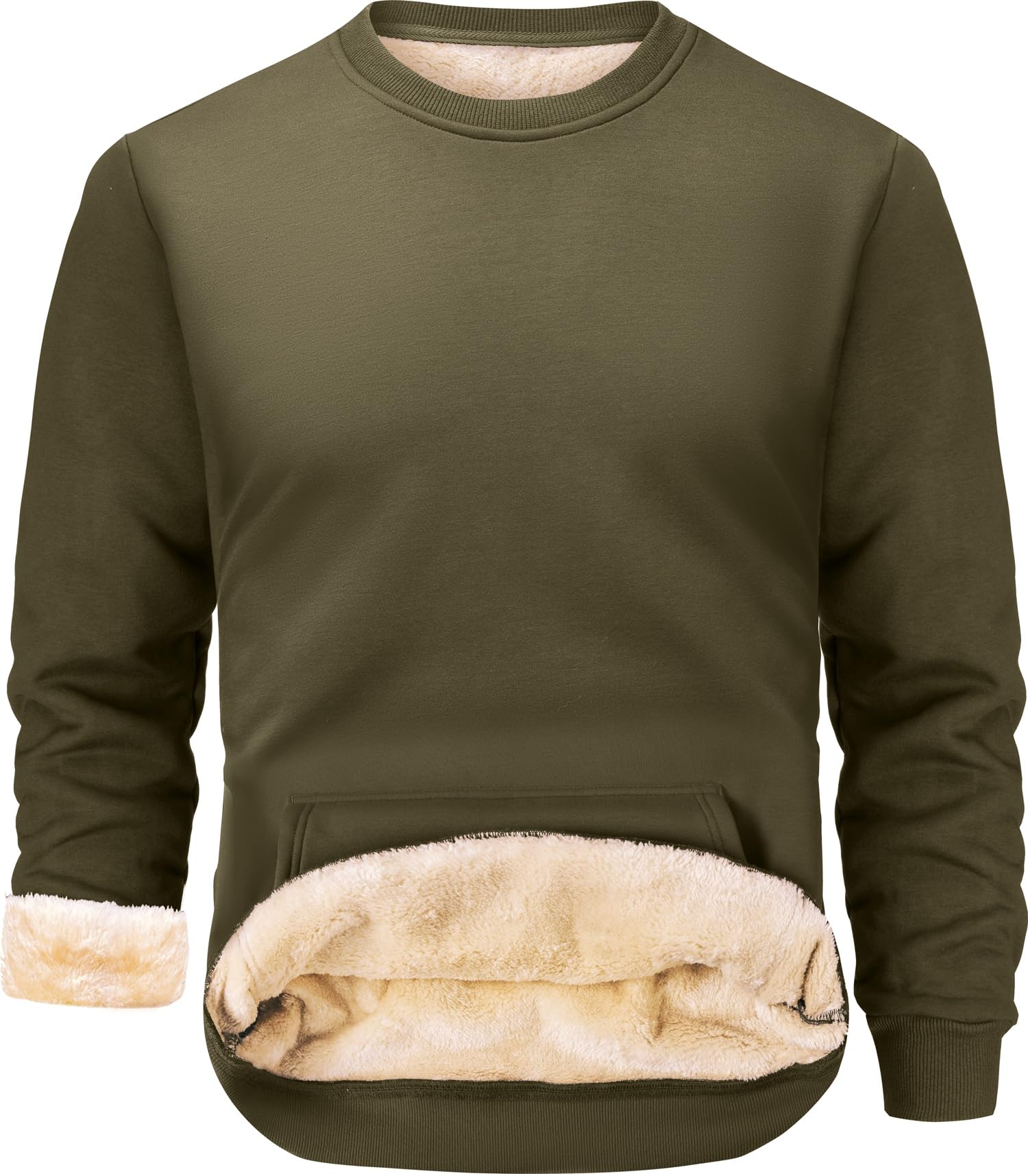 Homme Sweatshirts Doublés Chauds Pulls d'hiver Polaire Sweats | Tissu épais, Poche kangourou, Coupe classique, Col rond, Doux & Confortable & Chaud, Pour le sport, la maison et les loisirs