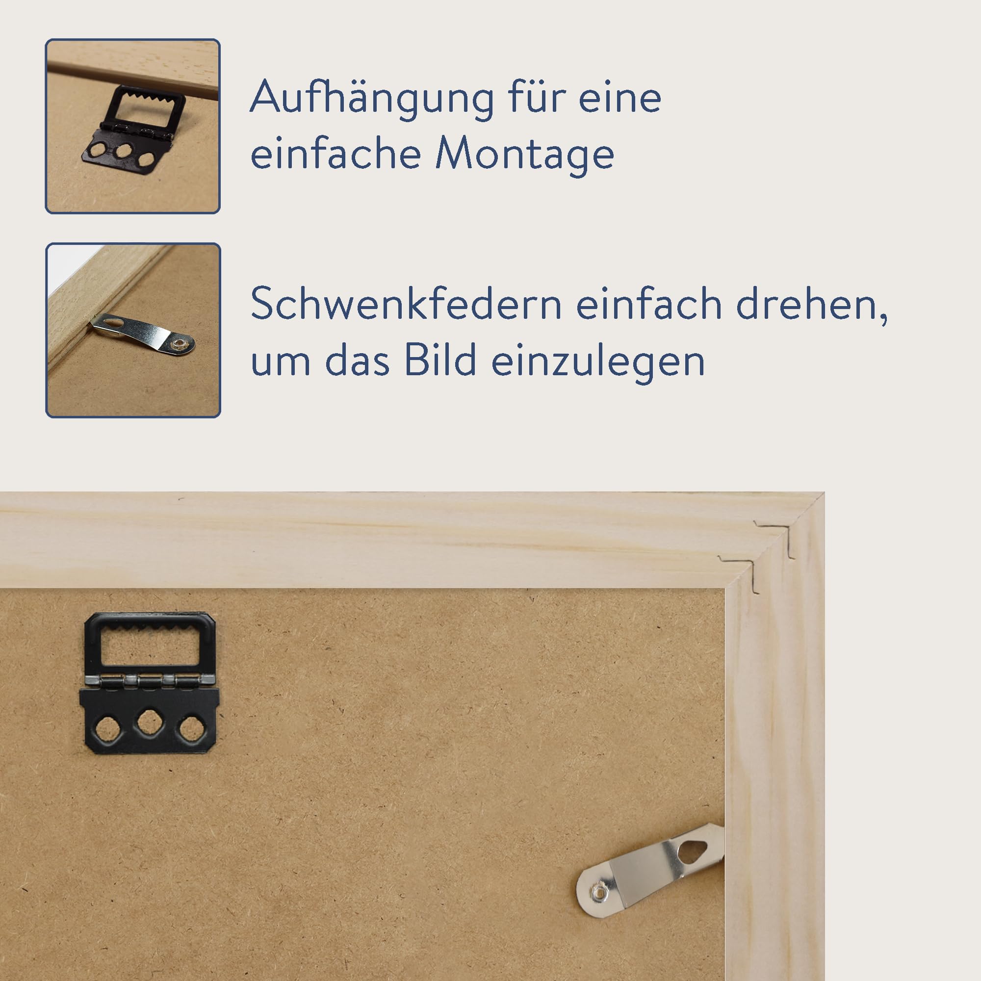 WANDStyle Bilderrahmen 50x50 Eiche, rustikaler Bilderrahmen Holz 50x50 cm | Hochwertiger Holzbilderrahmen, Posterrahmen zum Aufhängen, Rahmen 50x50 cm, Fotorahmen H025 - Made in Germany