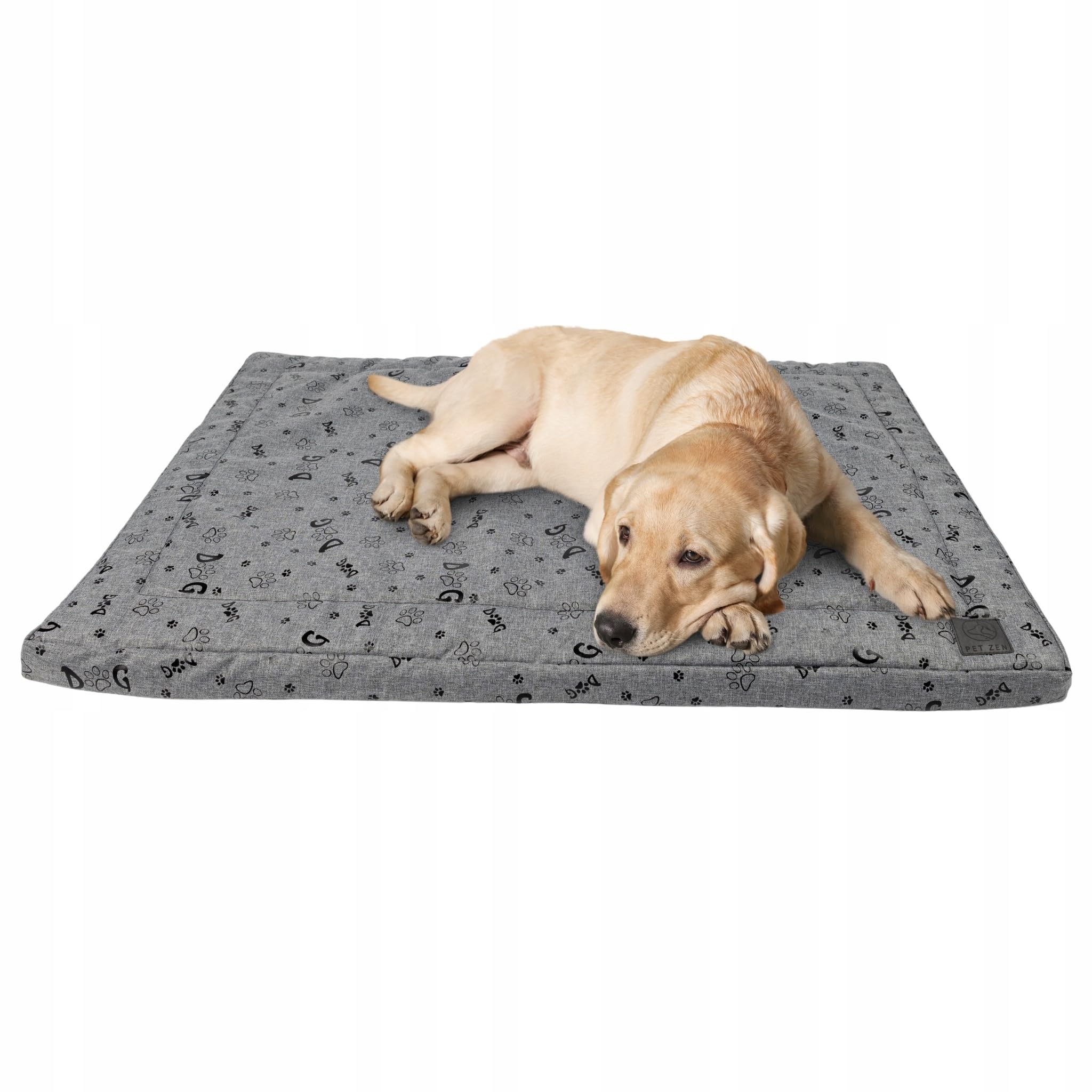 MISIOOWashable Dog Bed 120 x 80 cm, Grey with Pattern - Comfortable and Dog Bed for Dogs - Sleeping Places & Furniture for Dogs, Robust and Easy-Care Dog Mat for Everyday Use Indoors