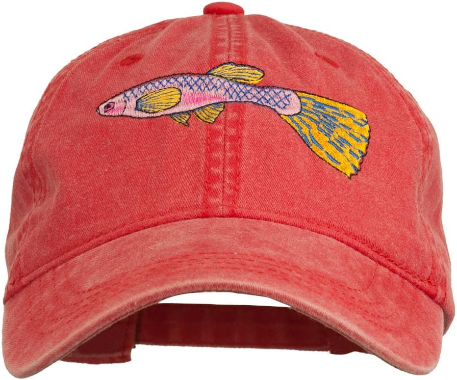 e4Hats.com Guppy Fish Embroidered Washed Cap