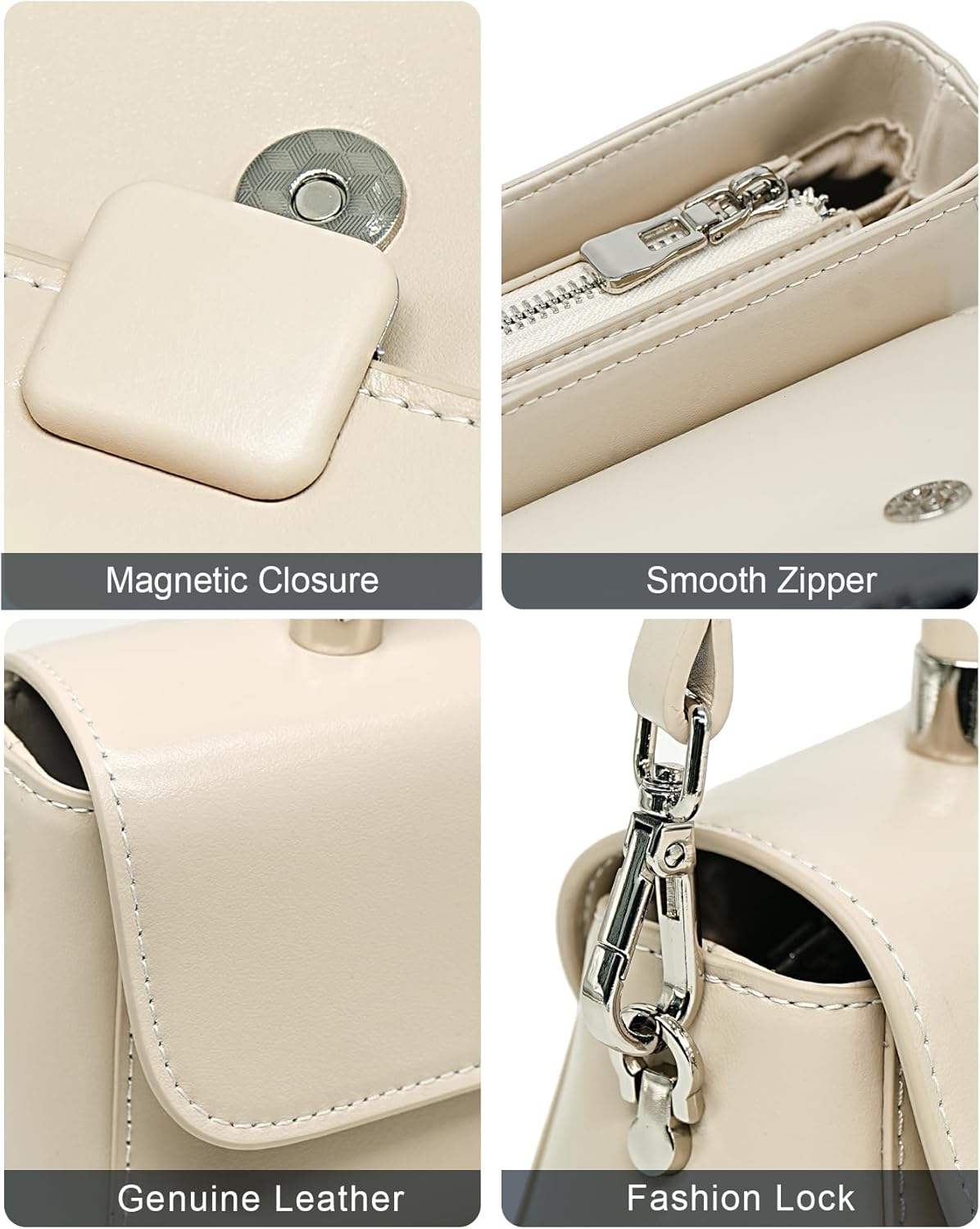Small Shoulder Bag for Women Leather Crossbody Bags Women Top Handlebag Purse with Adjustable Strap - Image 3