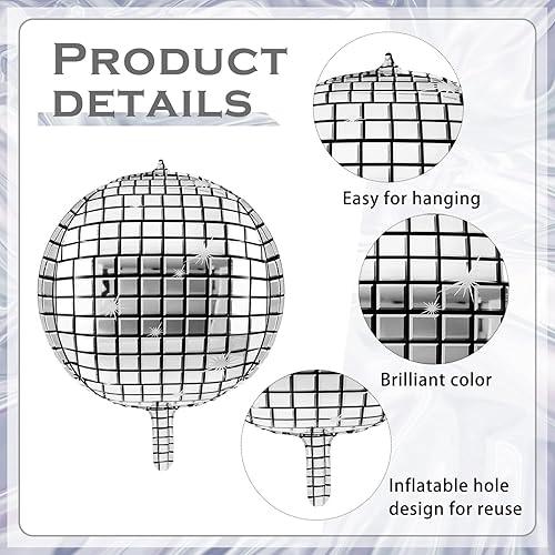 Miniatura 4 de 30 globos de bola de discoteca de 32 pulgadas, 22 pulgadas, 10 pulgadas, globos 4D de los años 70, decoraciones de fiesta de discoteca, globos