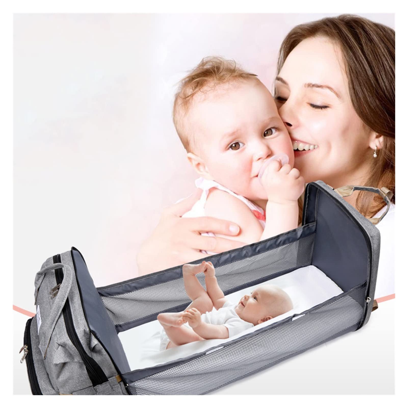 Wickeltasche Multifunktionale Wickeltasche Reiserucksack Bebe Bettwindel Wickeltischunterlagen Pflegehandtasche Wickeltasche Einfach zu organisieren mit Platz für das Nötigste
