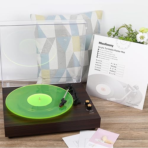 Miniatura 5 de Alfombrilla acrílica para tocadiscos para discos de vinilo 12 pulgadas, accesorios para tocadiscos antiestático, calidad de sonido mejorada, reduce