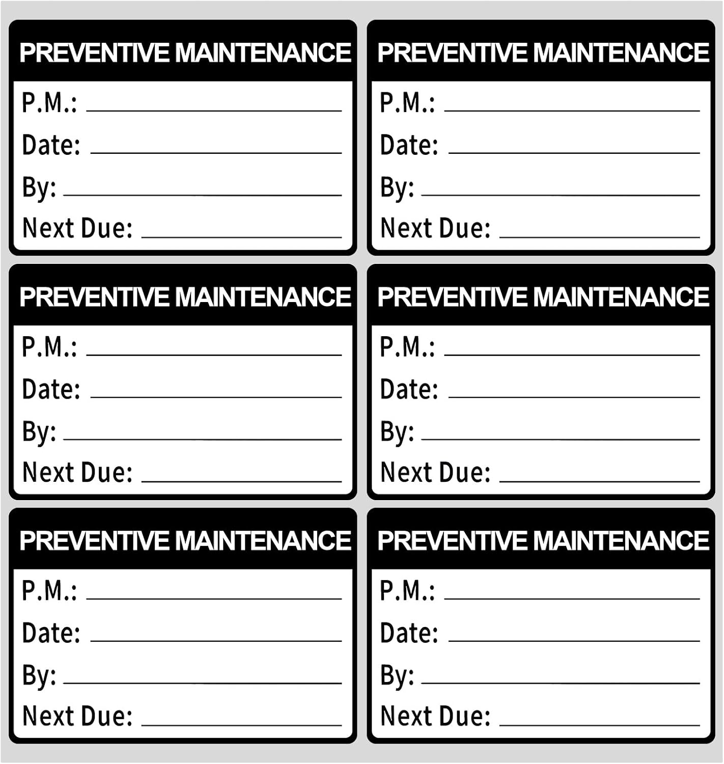 Amazon.com : 204Pcs Maintenance Stickers,Self Adhesive Preventative ...