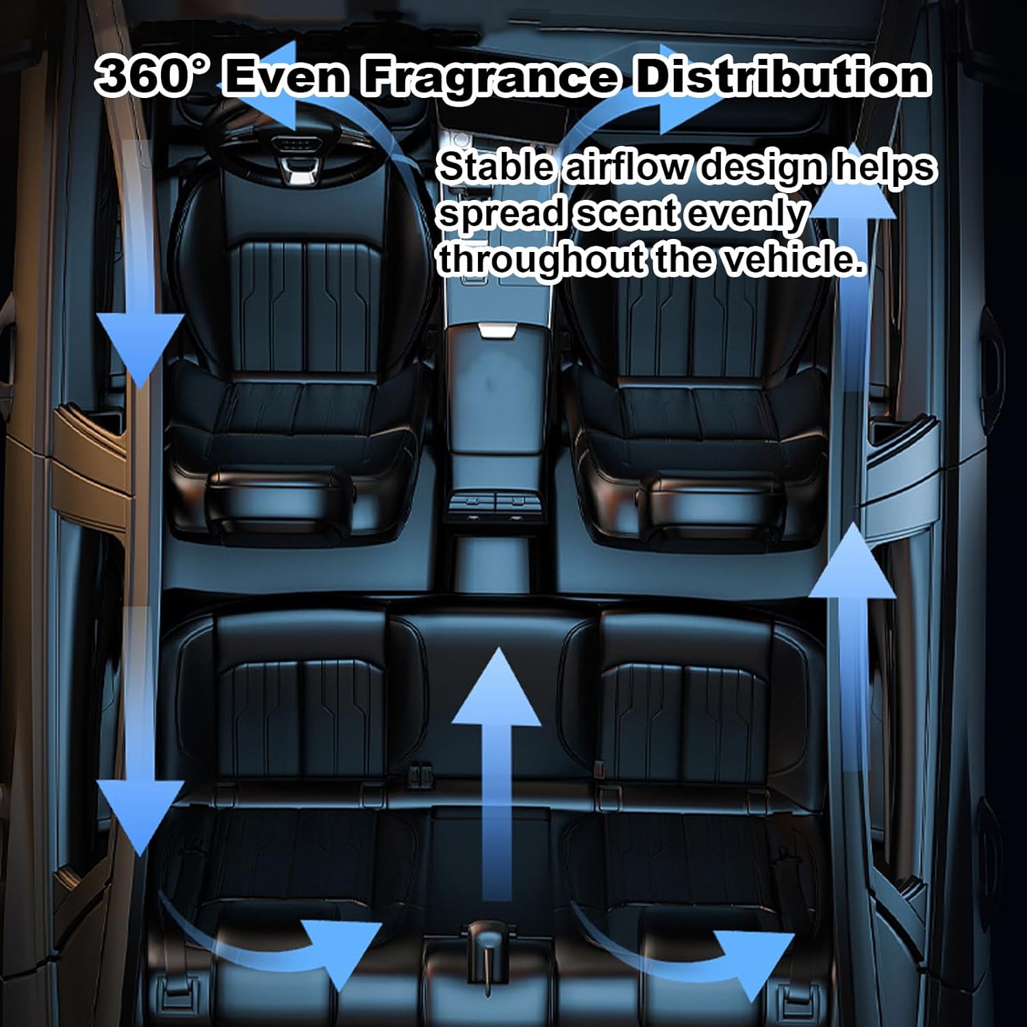 Portable Car Aroma Diffuser, Essential Oil Diffuser with 3 Adjustable Levels, for Car, Home, Office, Bedroom(Color:Silver)