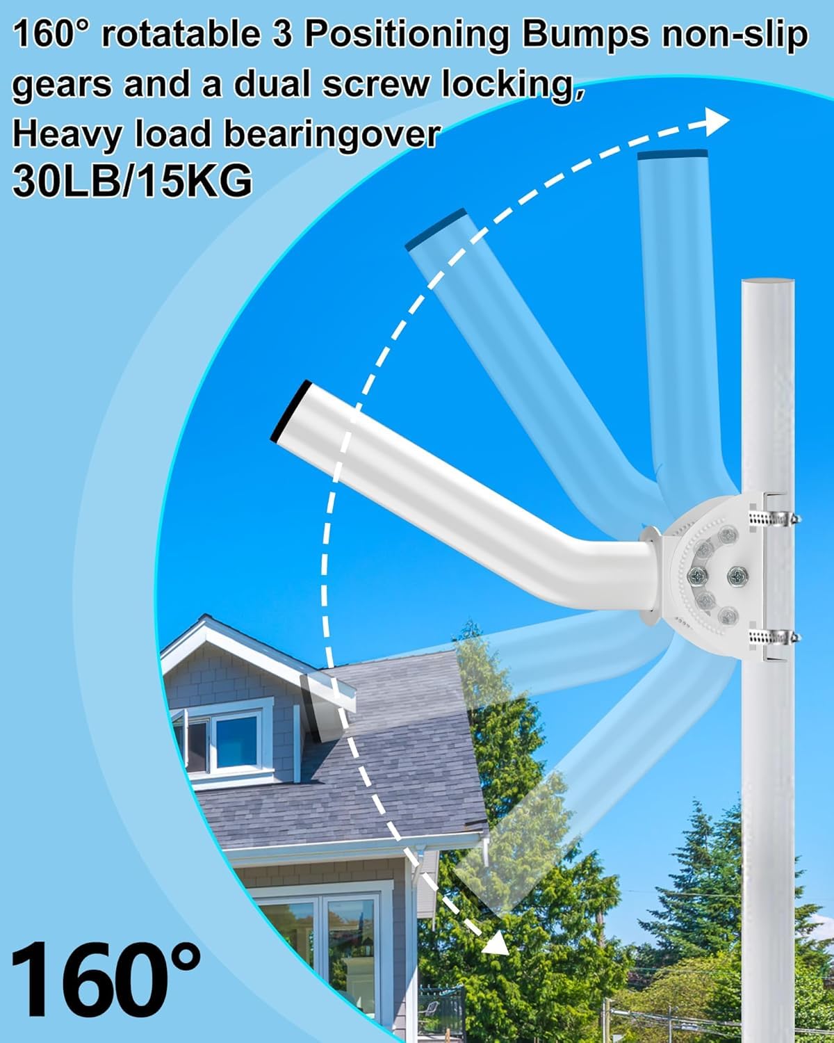 Staffa Antenna, 30 cm (altezza) - Φ3,5 cm Palo Antenna TV, compatibile con antenne Yagi, ponti Ethernet, estensori di rete, punti di accesso esterni AP CPE (set da 4 pezzi)