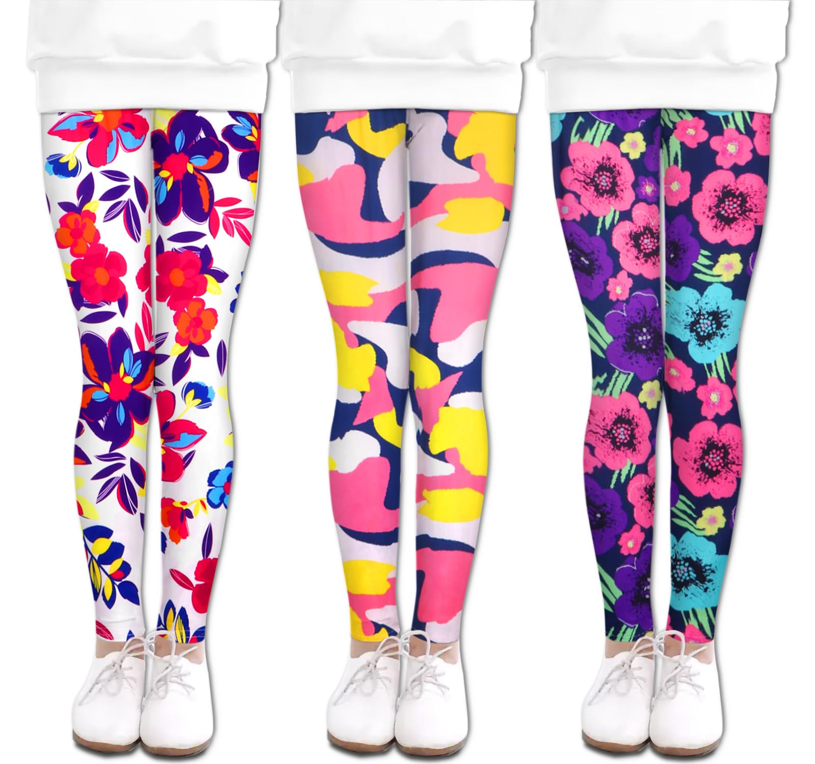 LUOUSE Girls' Leggings Full Length Comfy Pants Trousers 4-13 Years