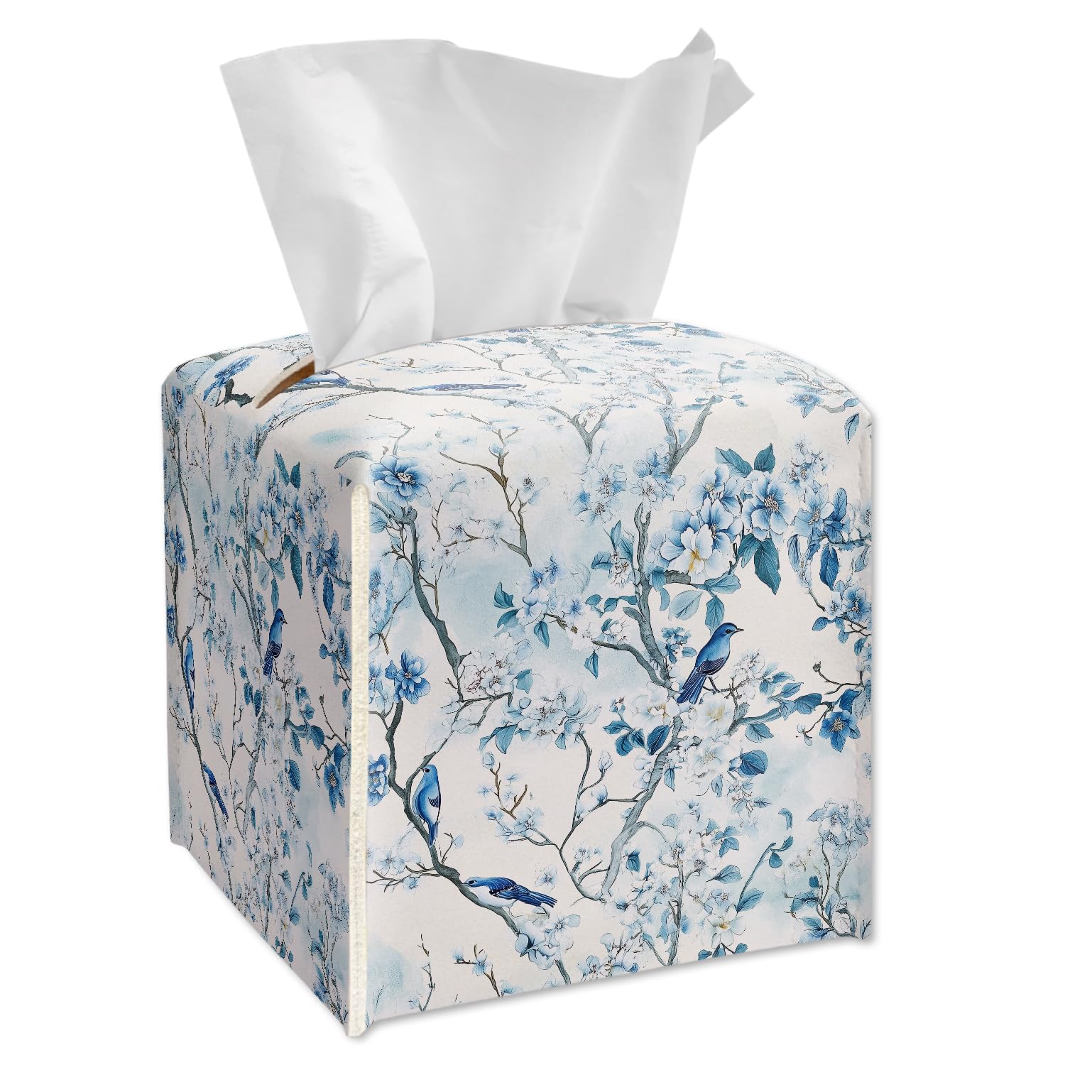 Support de papier facial en cuir carré anti-soulèvement pour comptoir de salle de bain