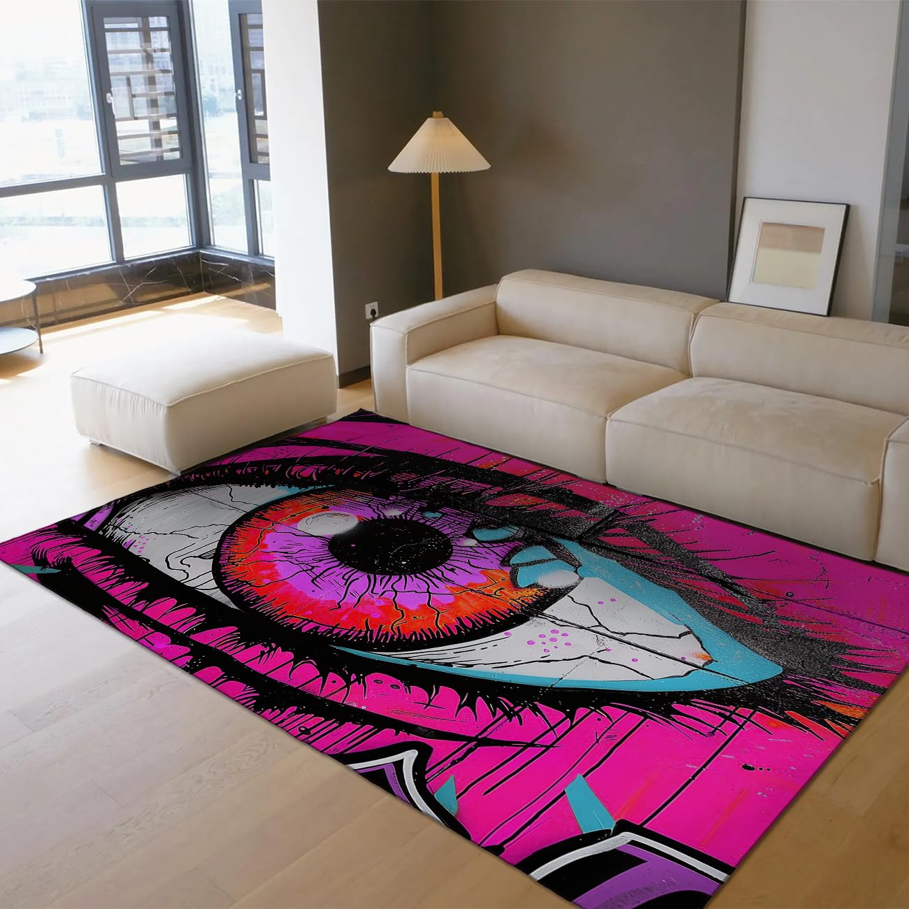 Amazon | ポップアートエリアラグ 160x200cm リビングルーム 寝室