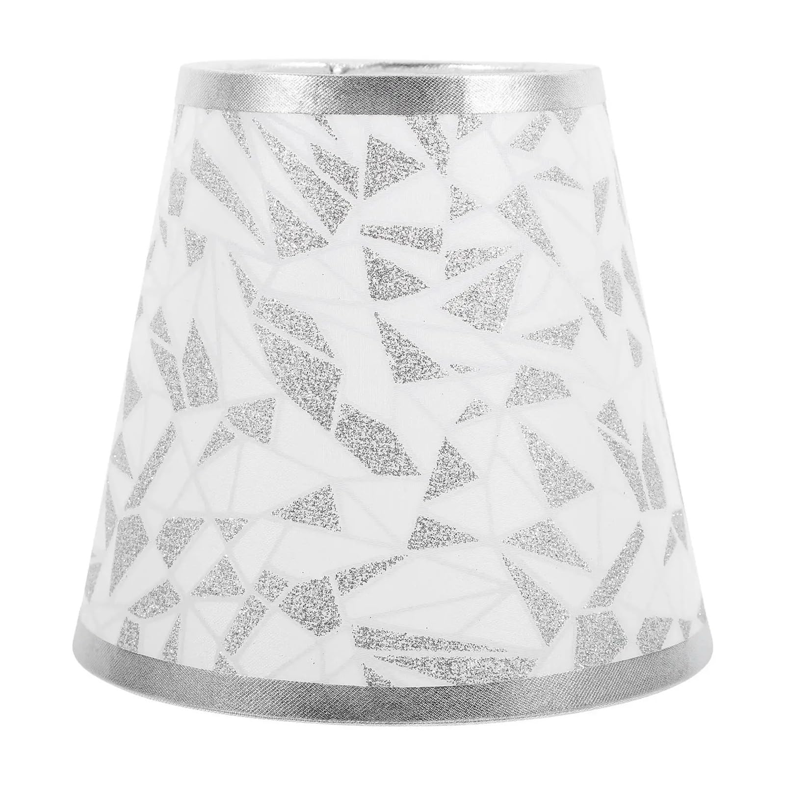 Qmvdojr White Fabric Lampshade 9Cmx14cm Silver Diamond E14 Bulbs Wall Ceiling Light Shades Decor Replacement Cover