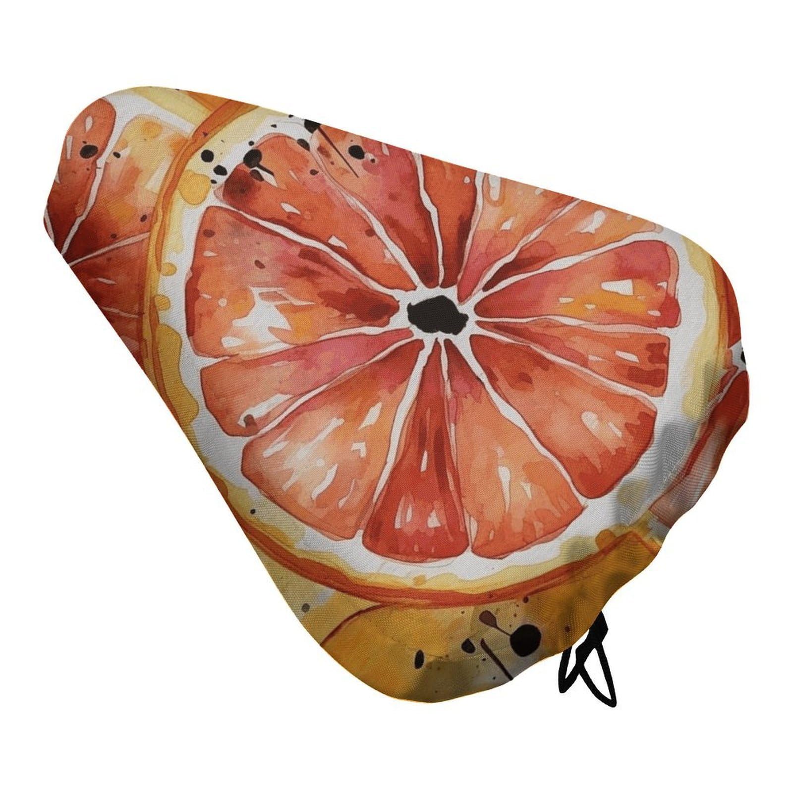Bike Seat Cover Waterproof Watercolor Orange Slice Bicycle Seat Cushion Cover UV Protection Unisex Seats Protectors Rain Dustproof Saddle Covers for Gym Mountain Road Bike