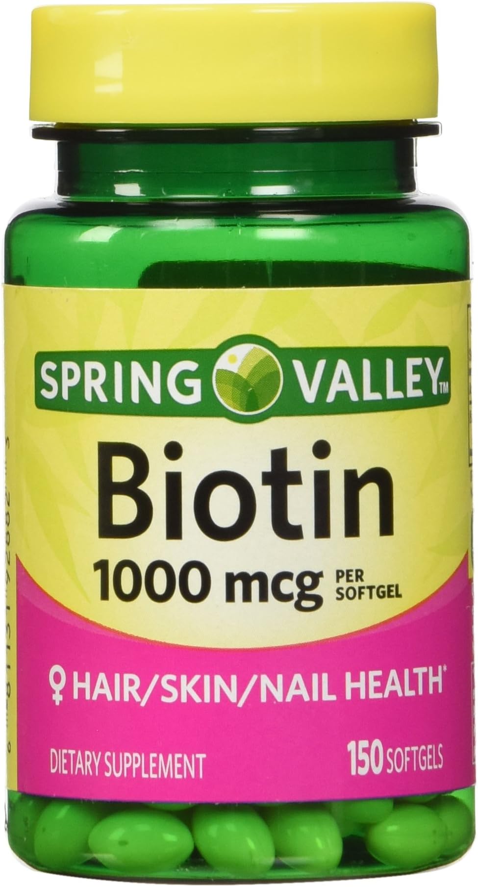 Spring Valley - Biotin 1000 mcg, 150 Softgels.