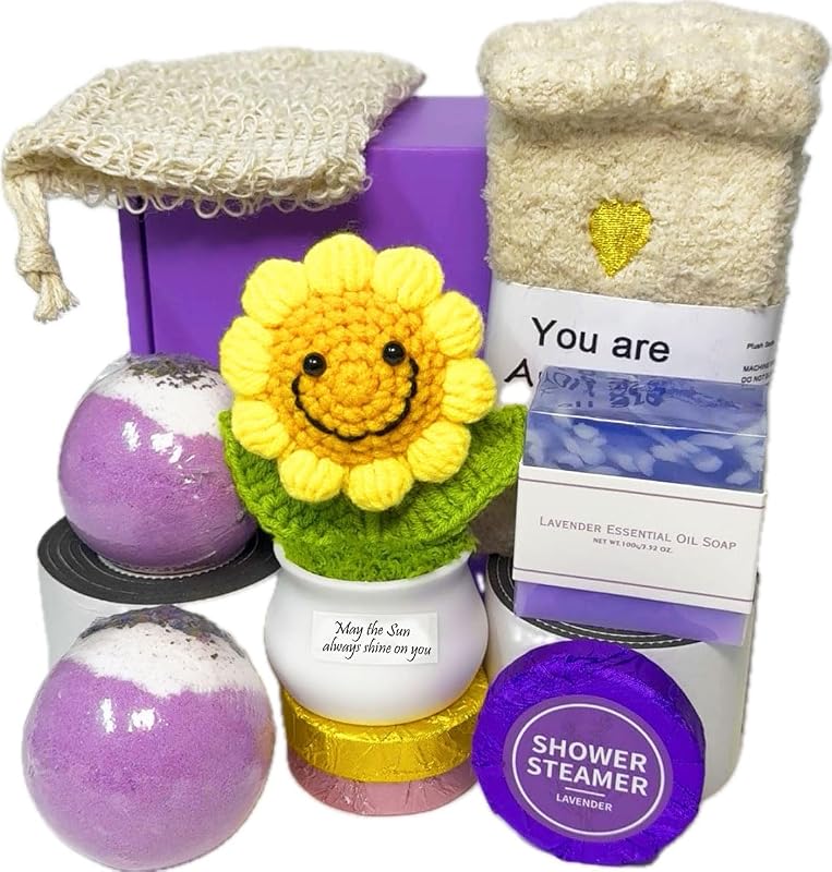 Kit de banho OJAYERR com bombas de banho de lavanda, sabonete, vaporizadores para chuveiro e acessórios