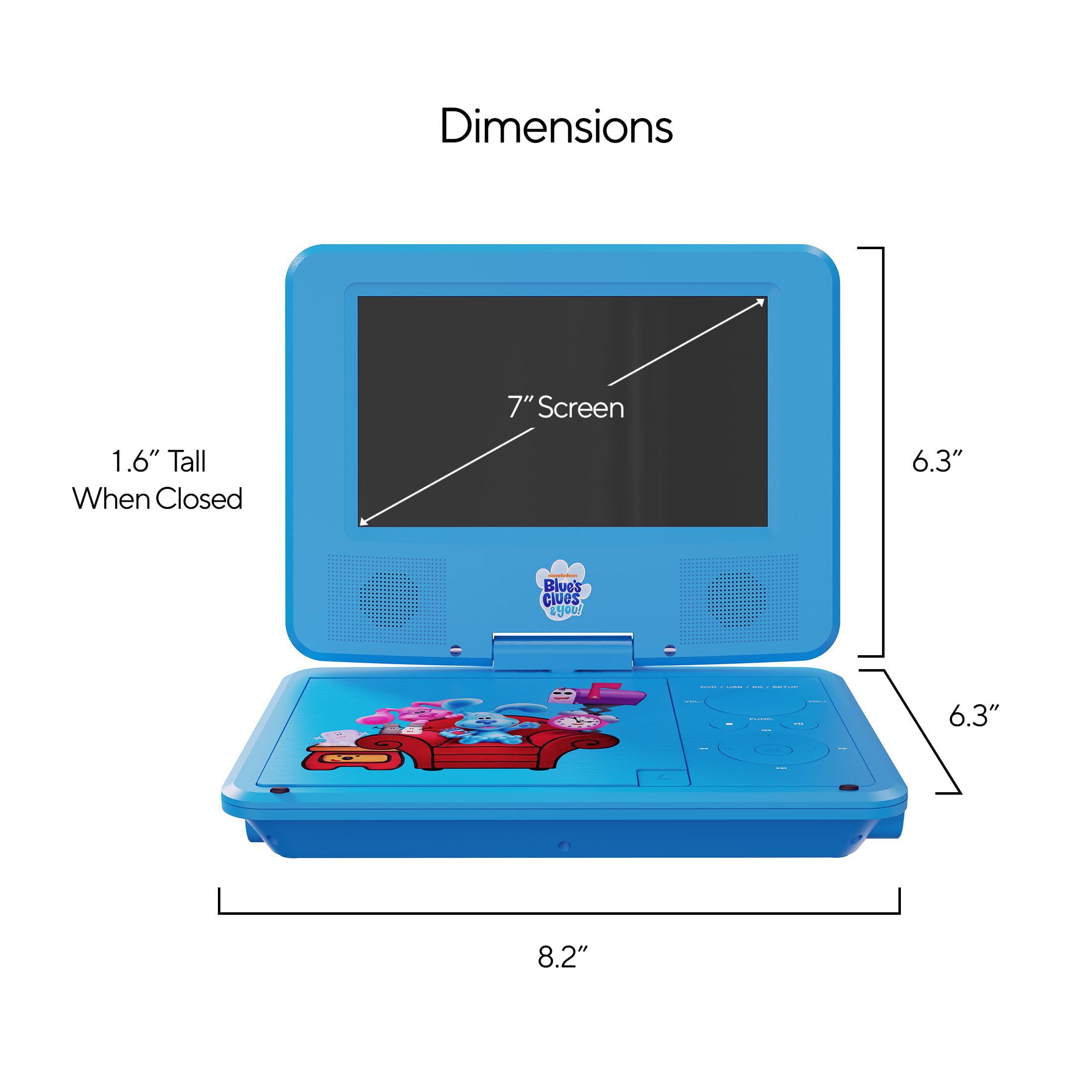 Amazon.com: Blues Clues & You! 7'' Portable DVD Player for Kids