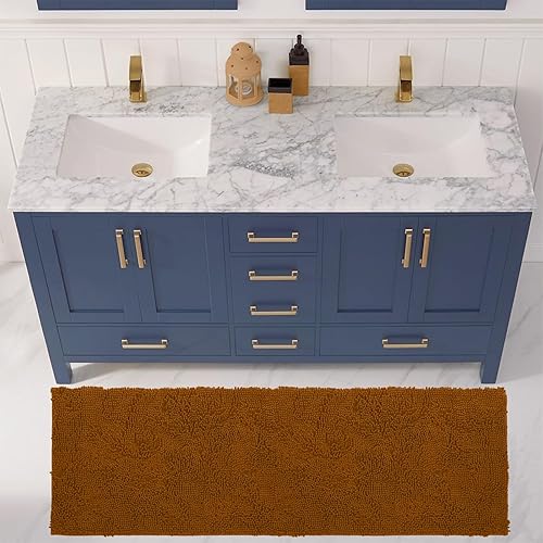 Miniatura 7 de LuxUrux Juego de 2 alfombras de baño de felpilla ultra afelpadas, incluye alfombra de pasillo, suave, absorbente, antideslizante y elegante (27 x 47