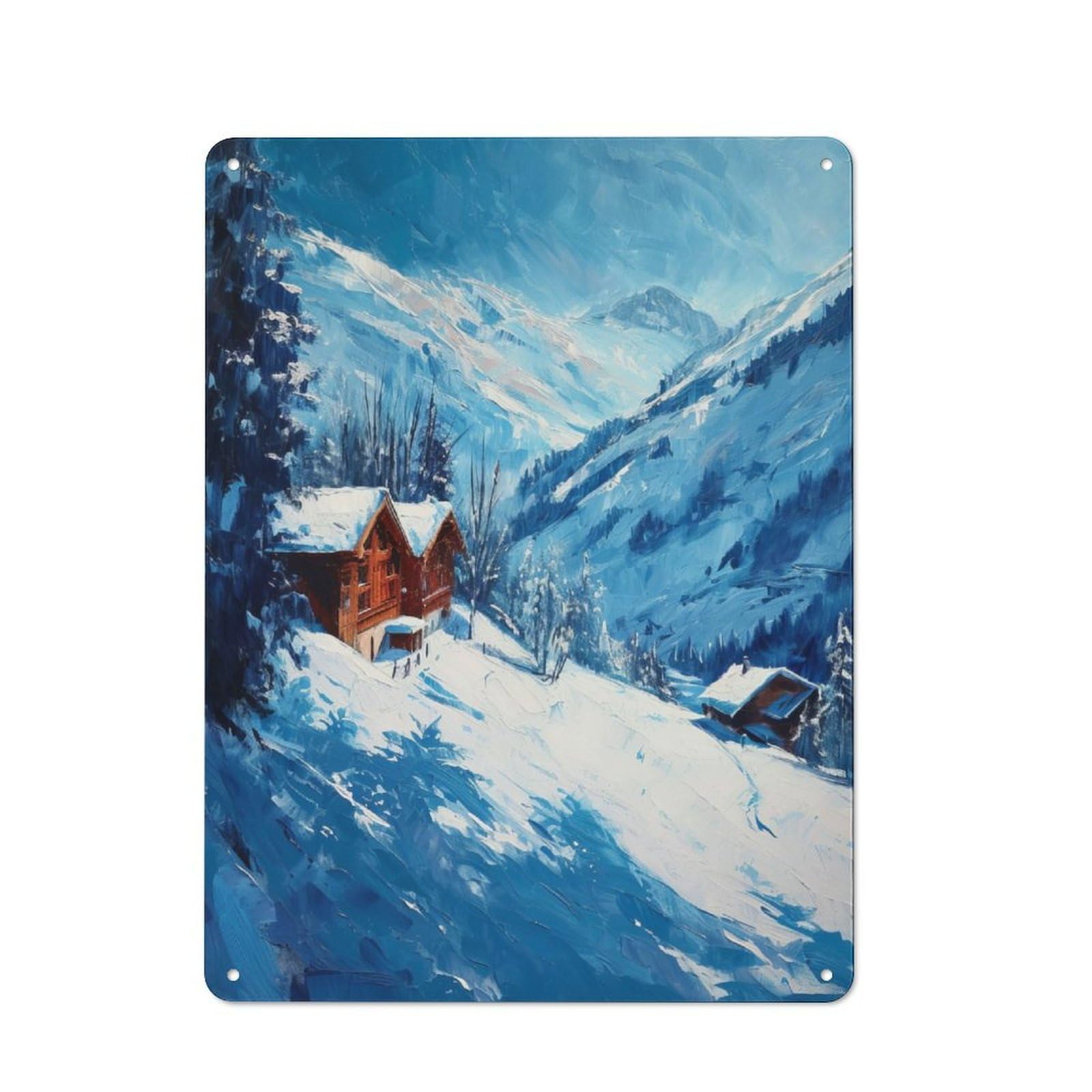 Junmoney Mountain Retreat Warehouse Style Metal Wall Decor 40X30cm, Tin Wall Sign For Modern Home, Workshop, Office Or Cafe