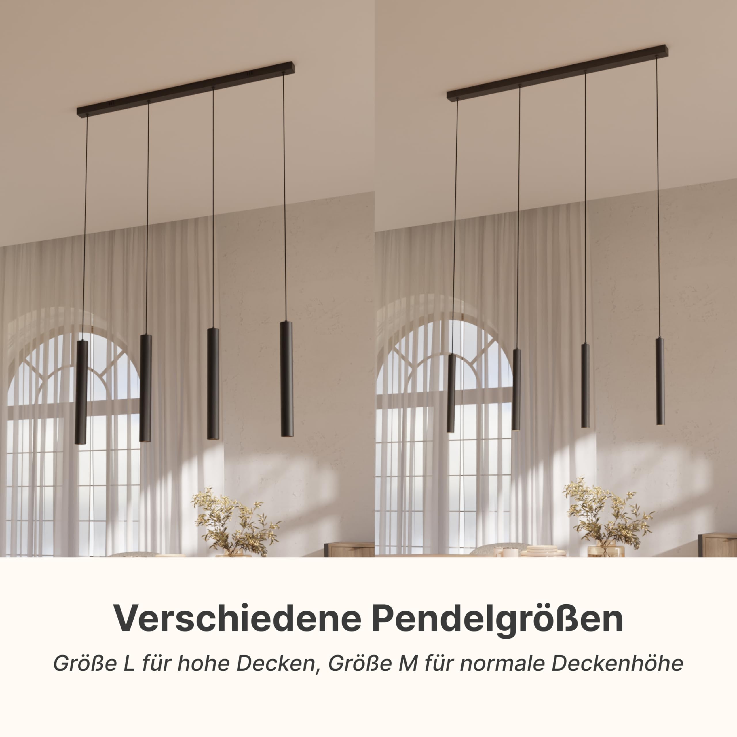 Dimmbare Pendelleuchte 'Learis', LED Deckenleuchte, moderne Hängelampe Esstisch Wohnzimmer Smart Home Alexa Google Home Tuya
