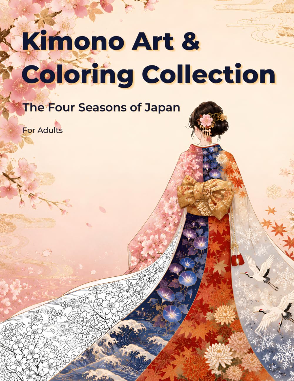 Kimono Art & Coloring Collection: The Four Seasons of Japan