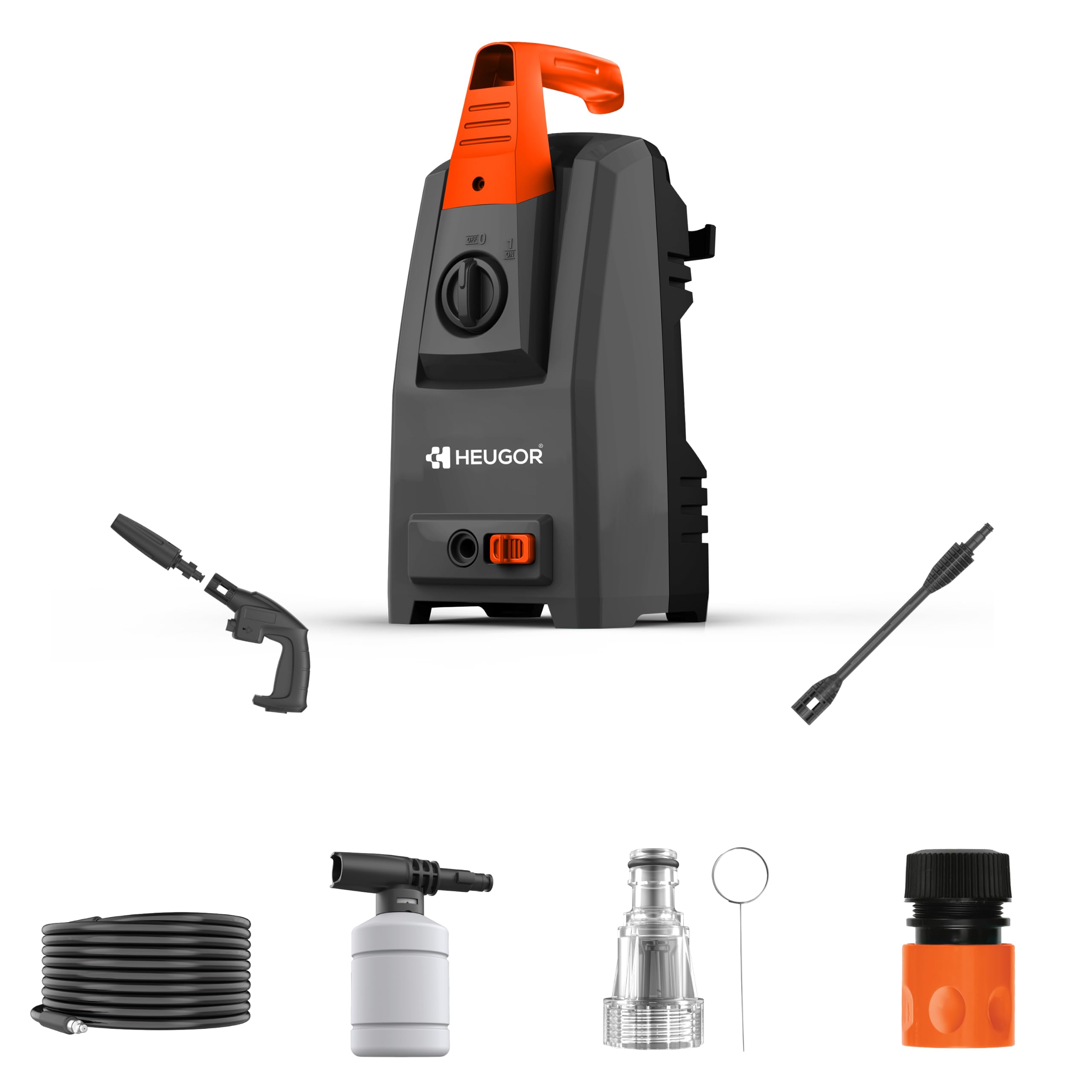 AH 1200 High Pressure Washer 1200W 1450 PSI | Self-Suction, Auto Stop, Energy-Efficient, Portable & Compact, Foam Bottle Included-image-32