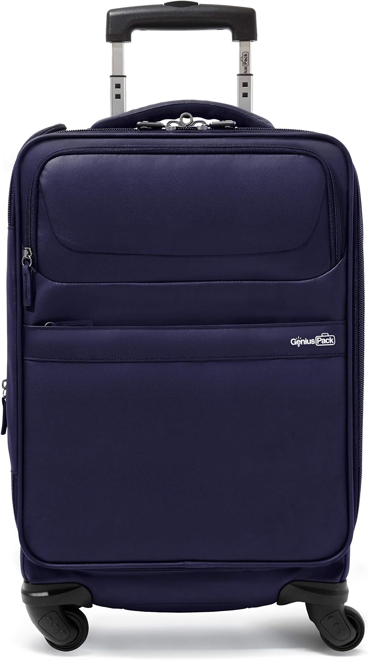 Genius Pack G4 22" Carry On Spinner Luggage - Smart, Organized, Lightweight Suitcase (G4 - Navy)