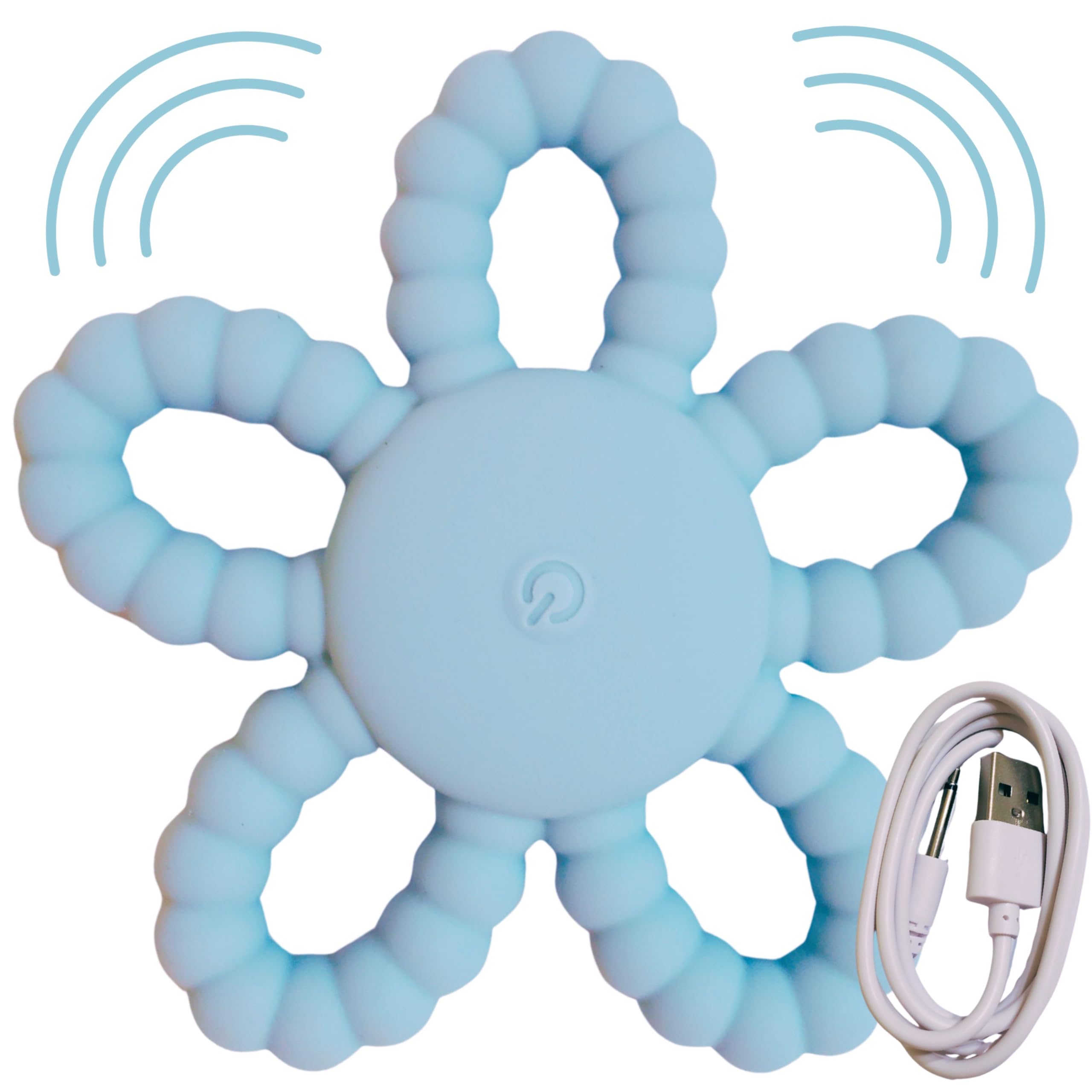 Amazon.com: Vibrating Teether for Babies, Soft Silicone Baby Teething Toy  with 3 Vibration Levels, USB C Rechargeable BPA Free Teether for Infant &  Toddler, Sensory Chew Toy (Blue) : Baby