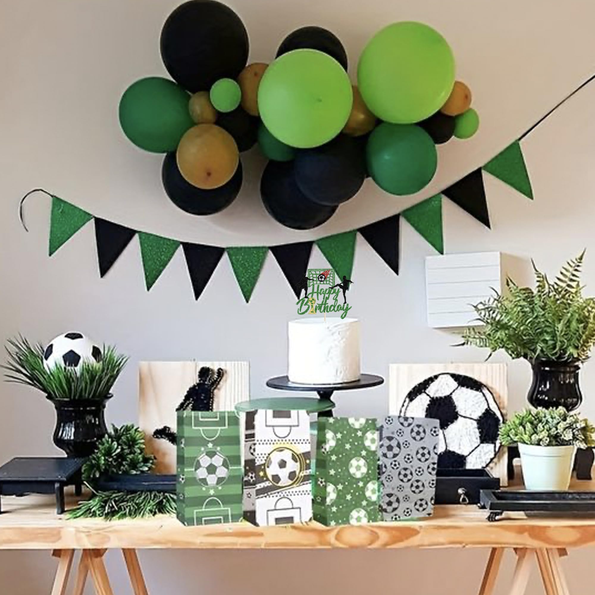 Rsstarxi Fußball 'Happy Birthday' Kuchenaufsatz - Glitzernd, Nicht Essbar, Für Mottopartys