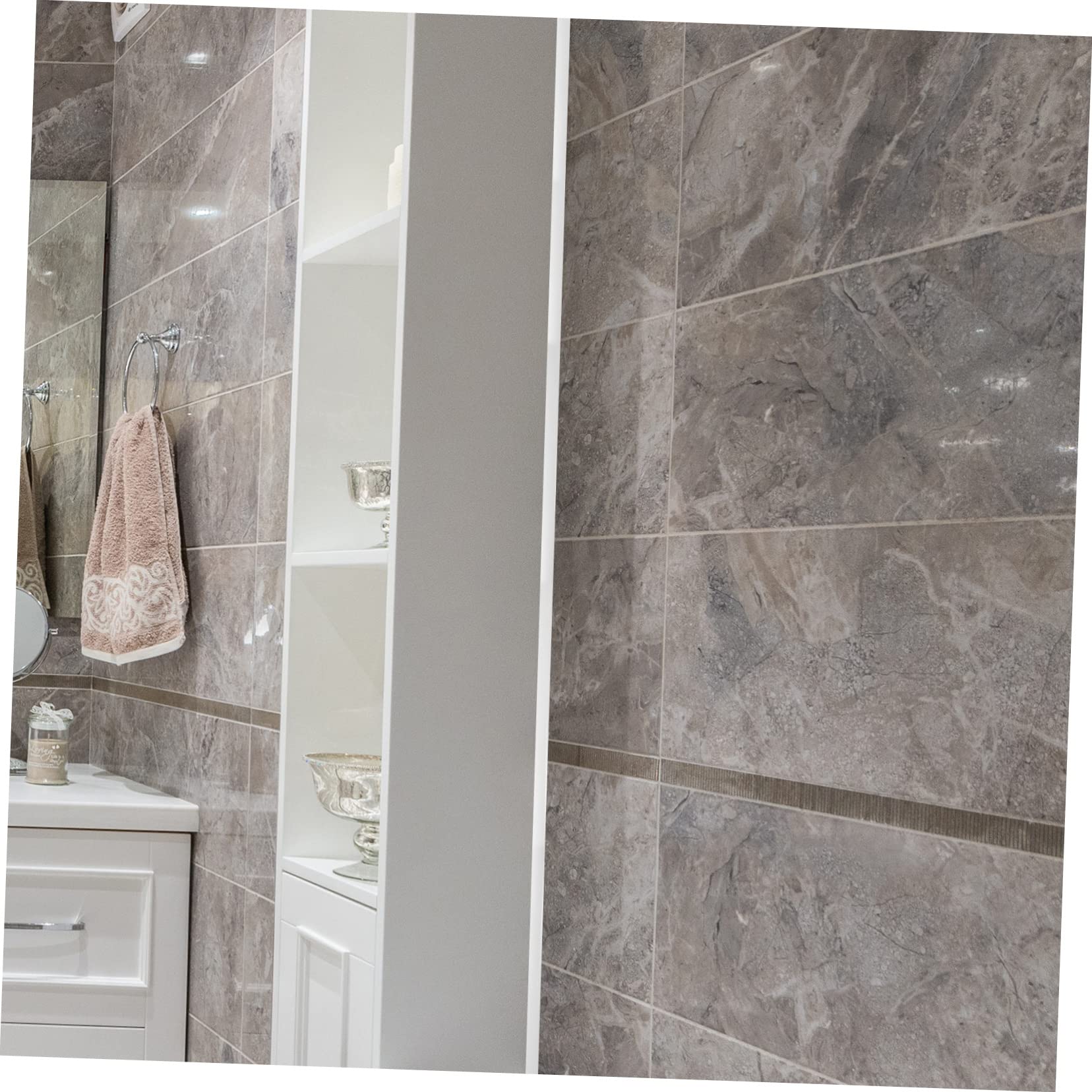 Homoyoyo Moldura Autoadhesiva de Pvc Blanco para Esquina de Pared y Borde de Gabinete, Flexible y Fácil de Cortar, Decoración Interior