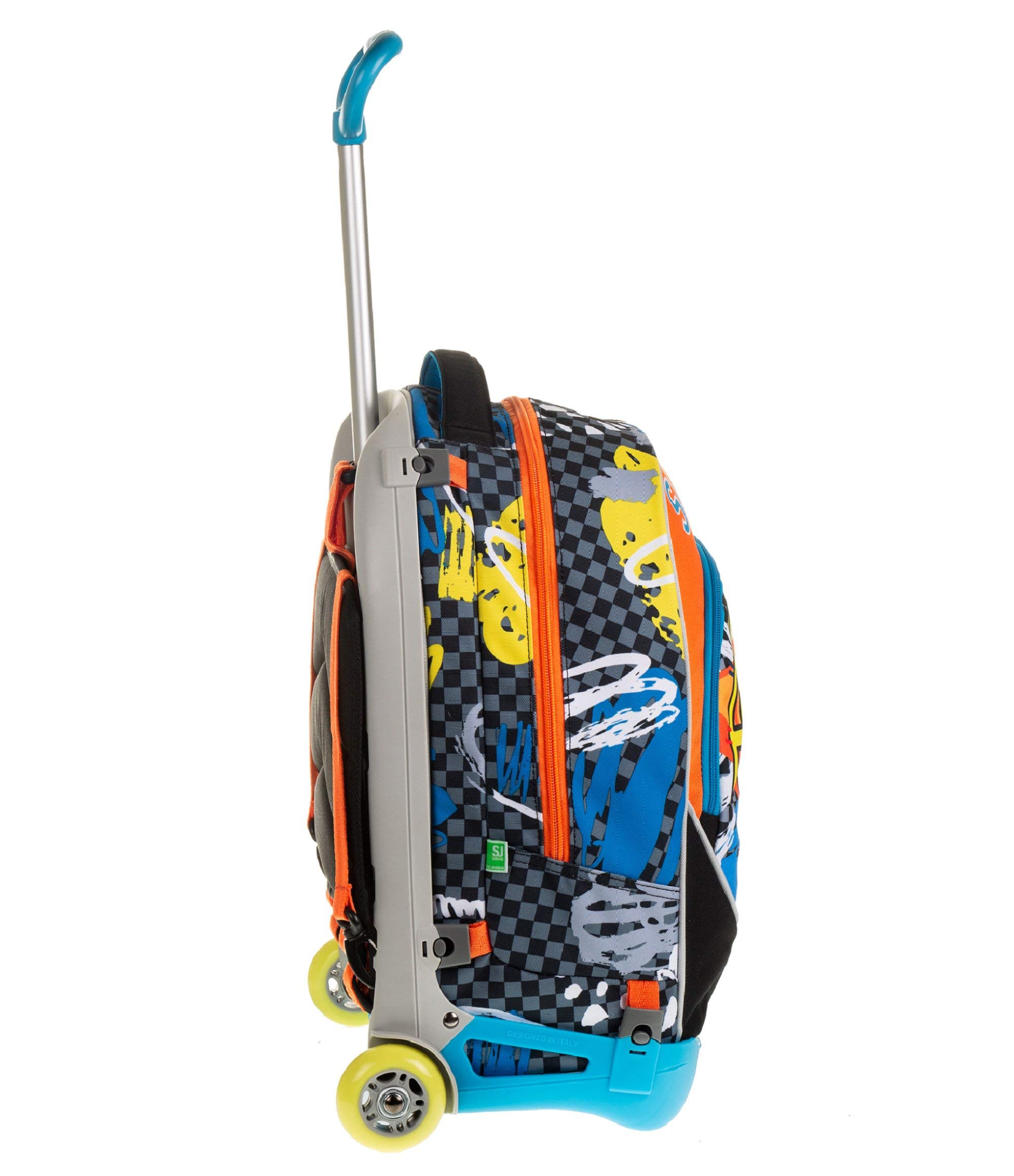 TROLLEY JACK JUNIOR - SJ BOY - Blu Arancio - 28 LT SGANCIABILE e LAVABILE - Scuola e viaggio