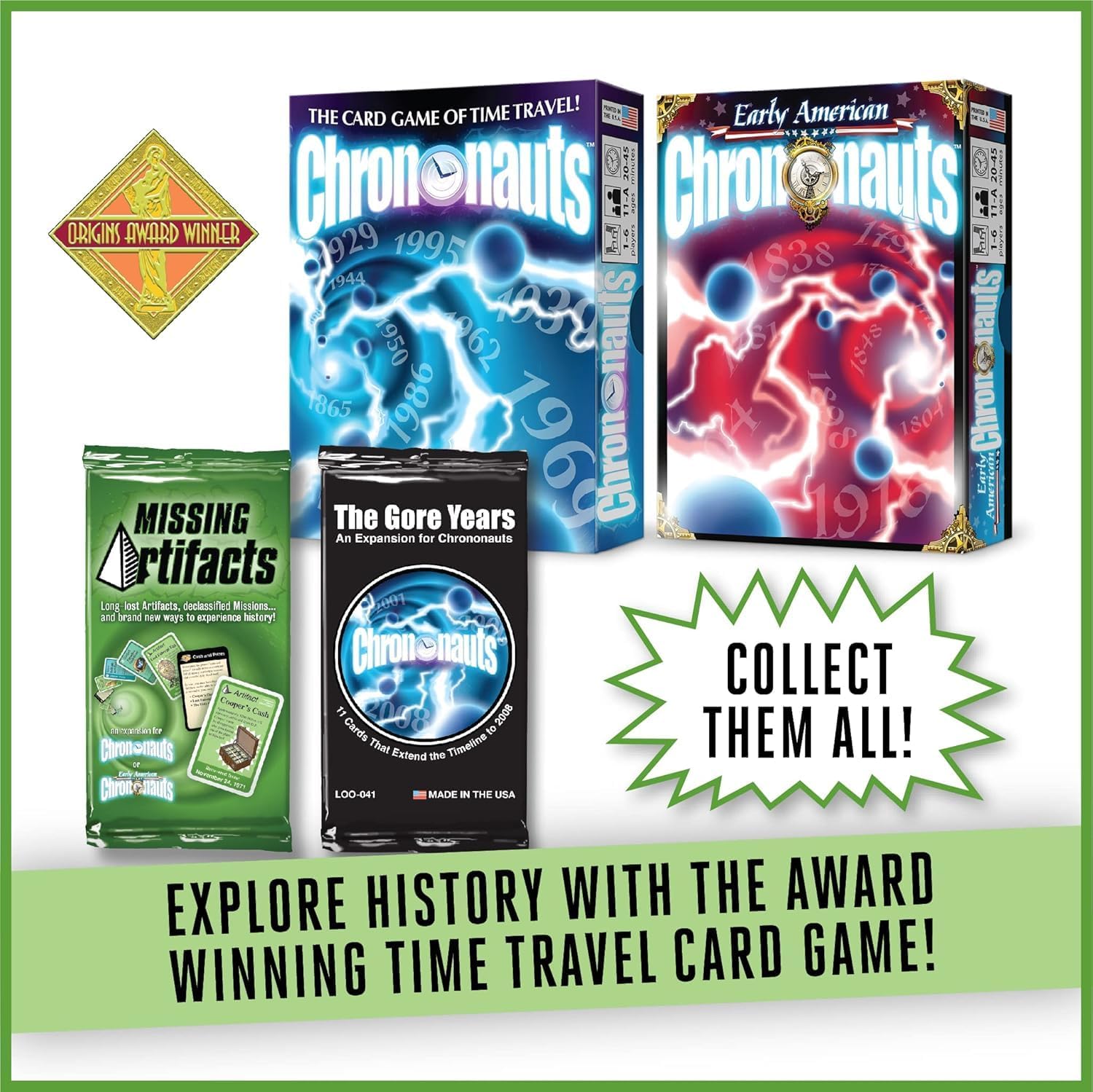 Looney Labs Chrononauts Missing Artifacts Expansion Pack - Discover Long-Lost Artifacts