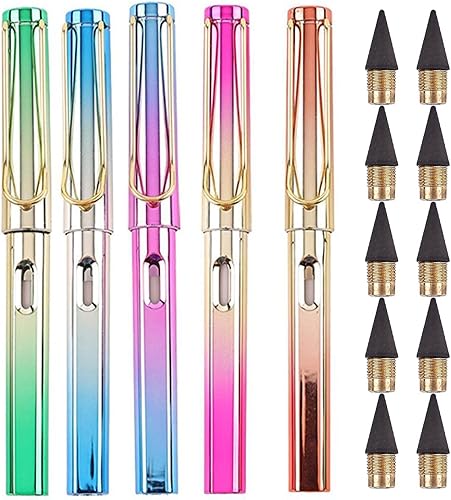 7 lápices de tinta de borrador de lápiz eterno de escritura ilimitada, sin pintura, papelería, novedad con regalos