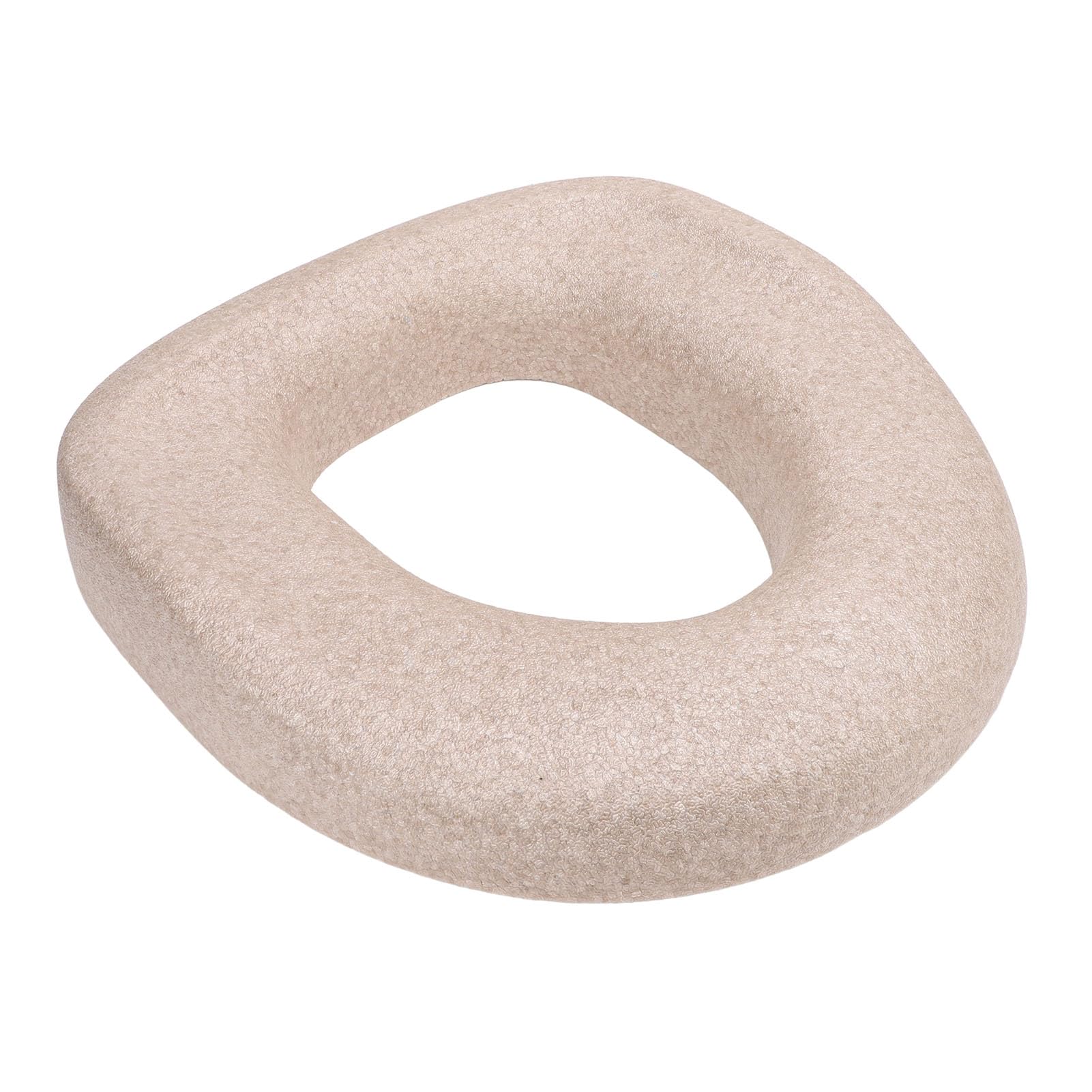PUSOKEI Podwyższona Poduszka Toaletowa Comfort Pad |Uniwersalny, Wyściełany, Podwyższony Nakładka na toaletę Wielokrotnego Użytku w Domu (Beżowy)
